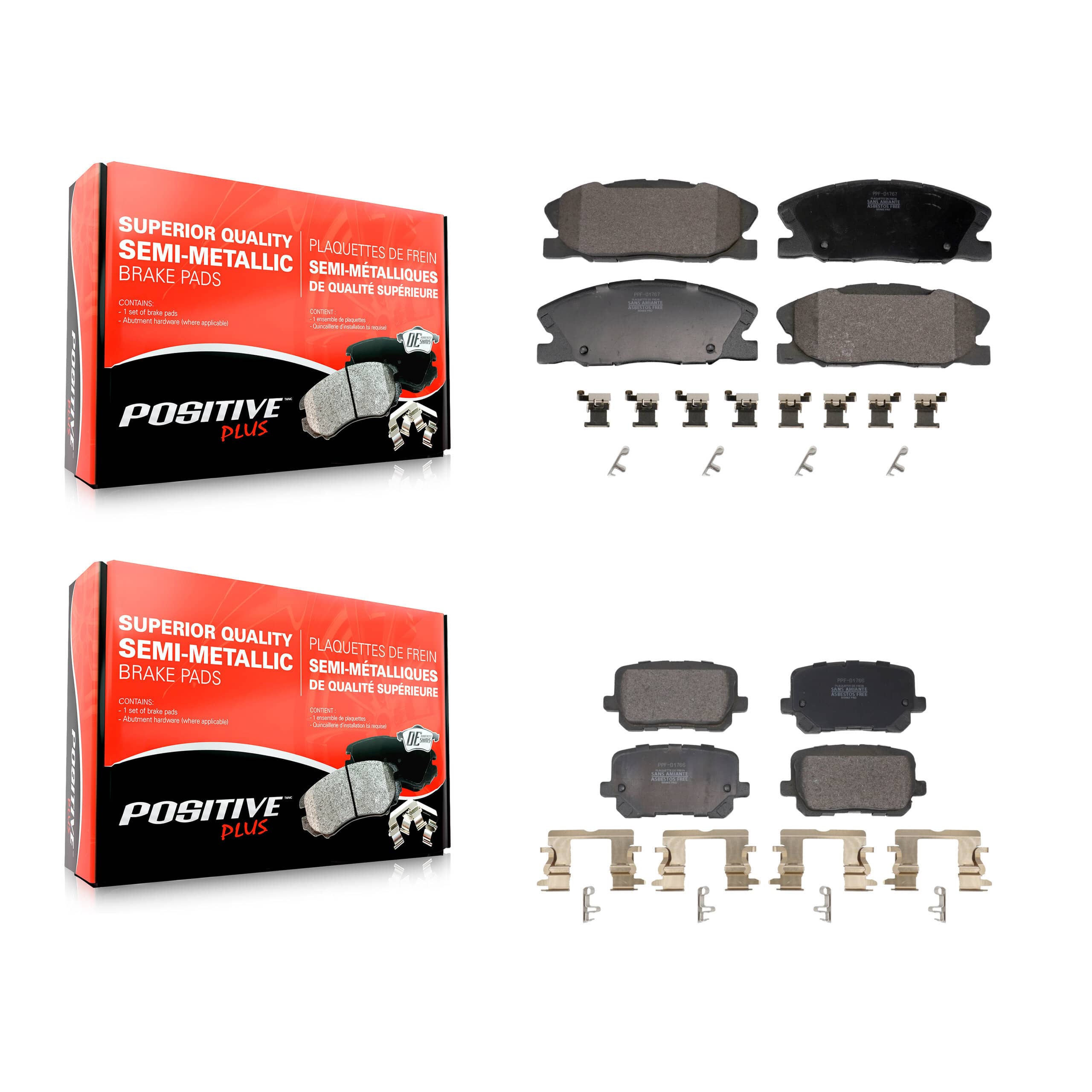 Positive Plus - KPF-100689 - Front and Rear Disc Brake Pad Kits