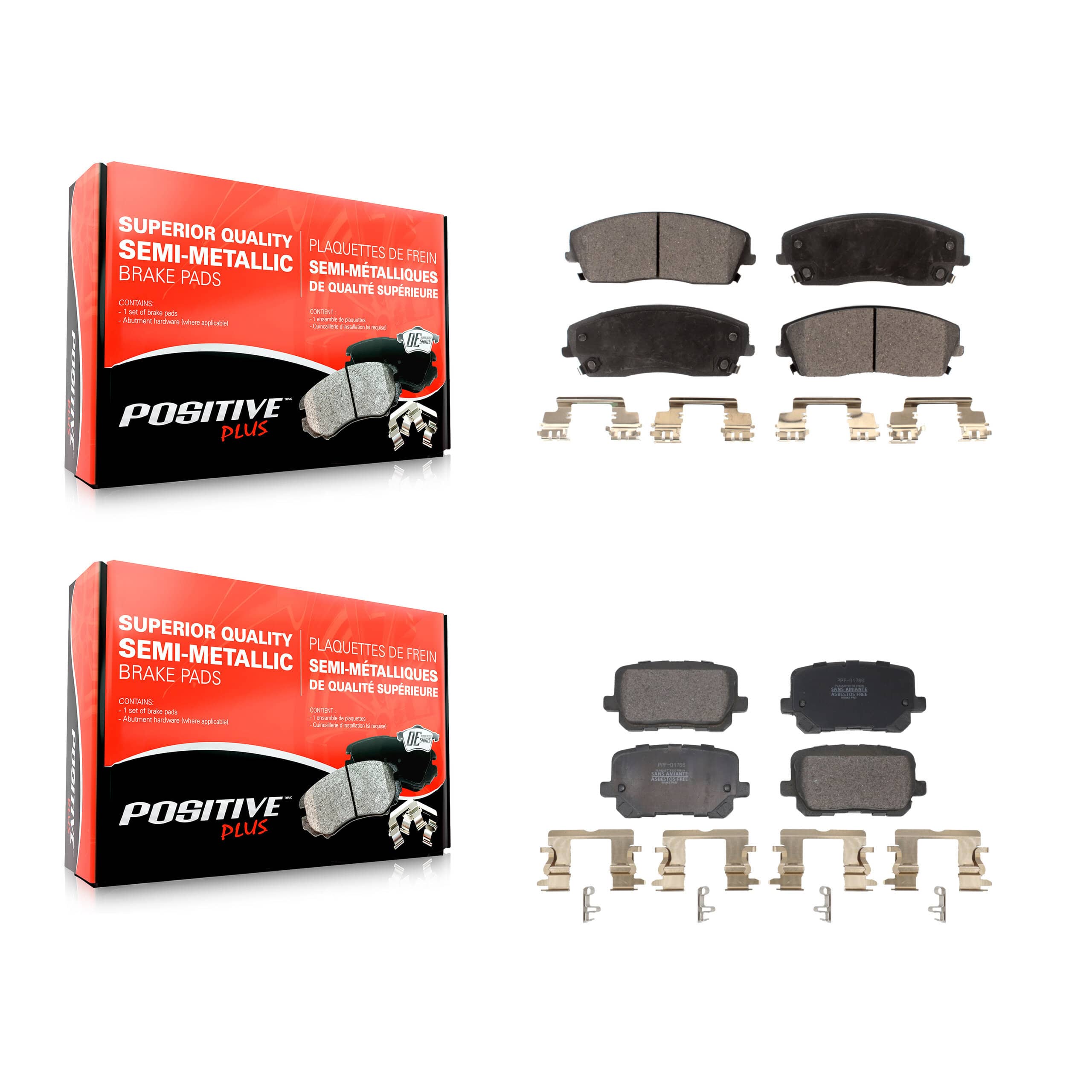 Positive Plus - KPF-100692 - Front and Rear Disc Brake Pad Kits