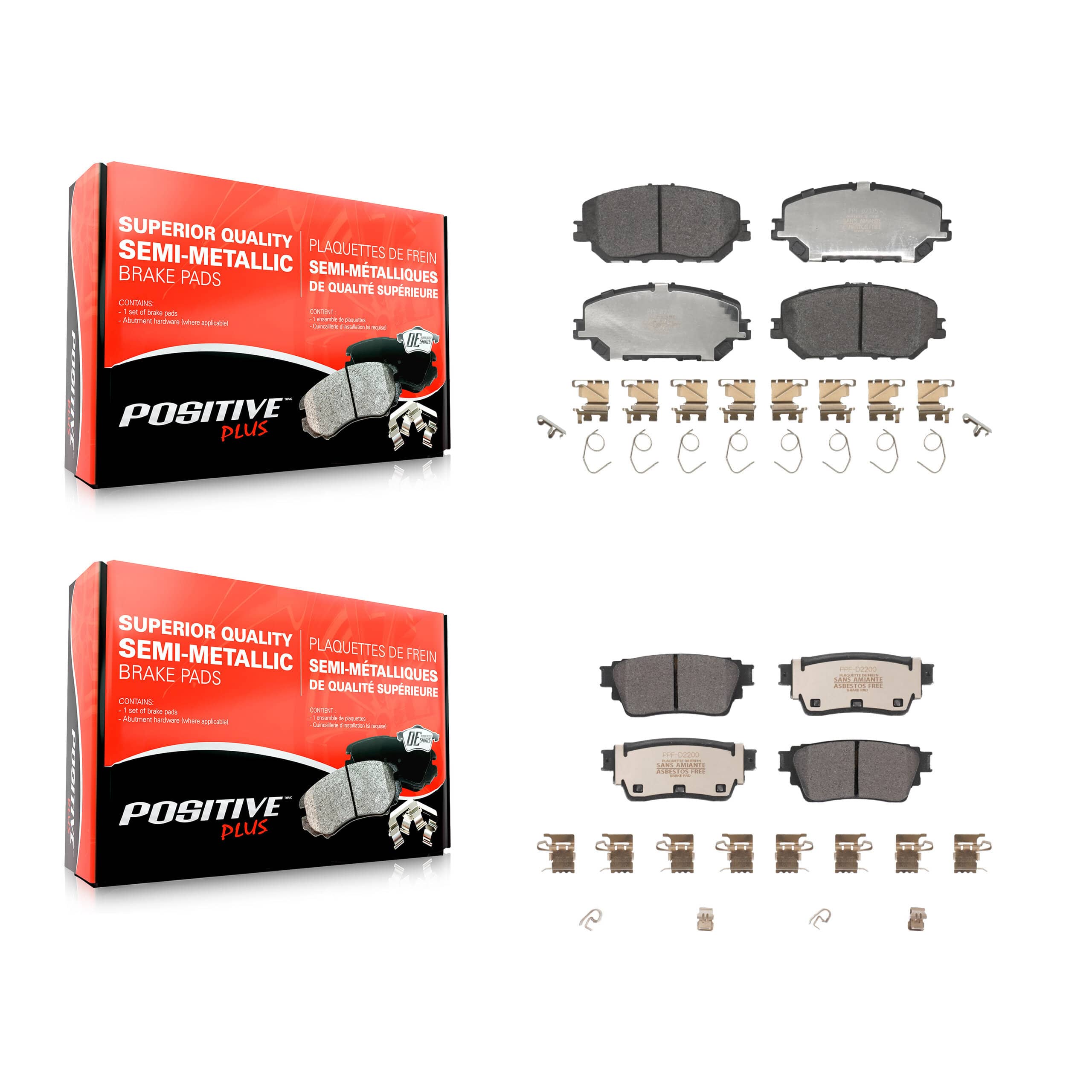 Positive Plus - KPF-100724 - Front and Rear Disc Brake Pad Kits