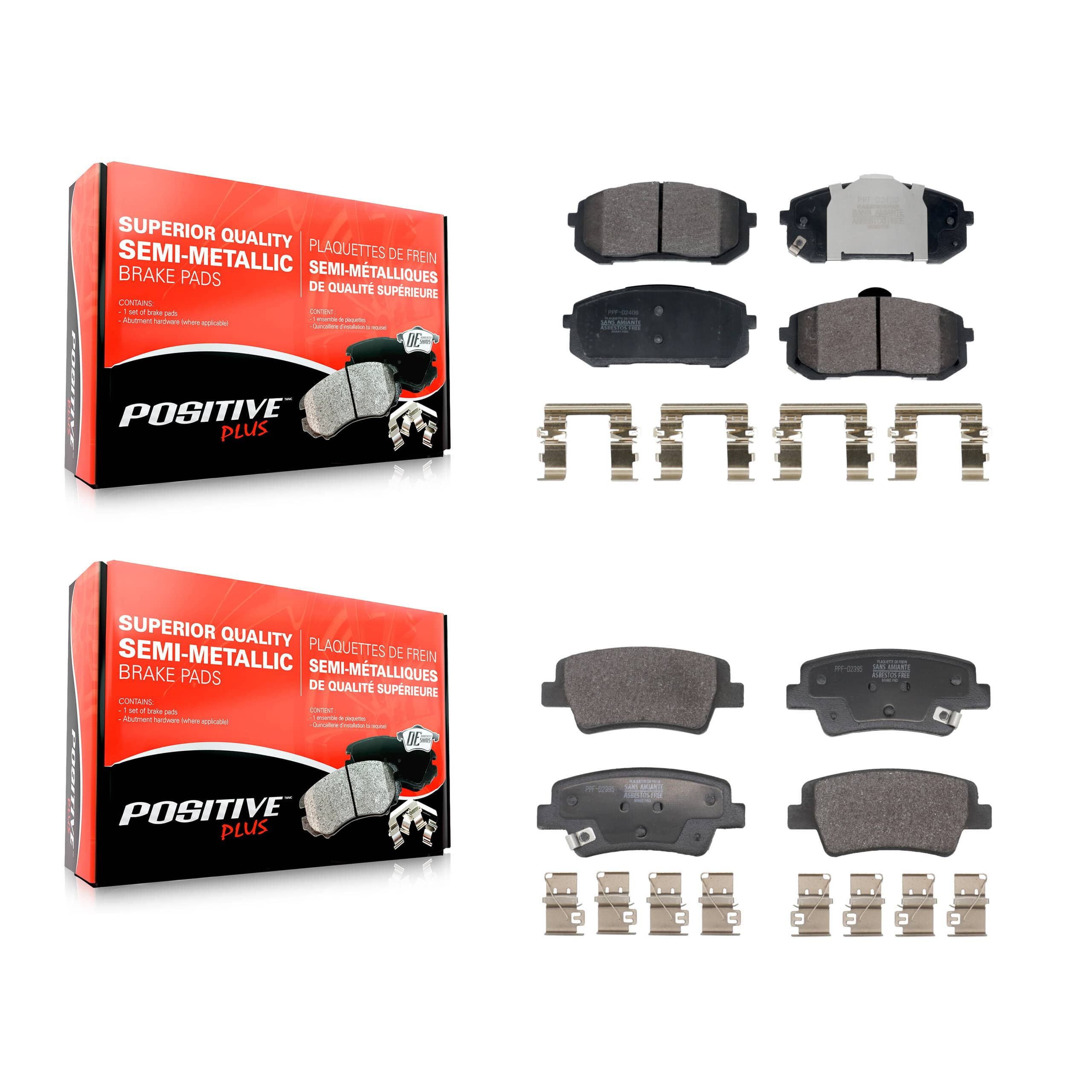 Positive Plus - KPF-100726 - Front and Rear Disc Brake Pad Kits