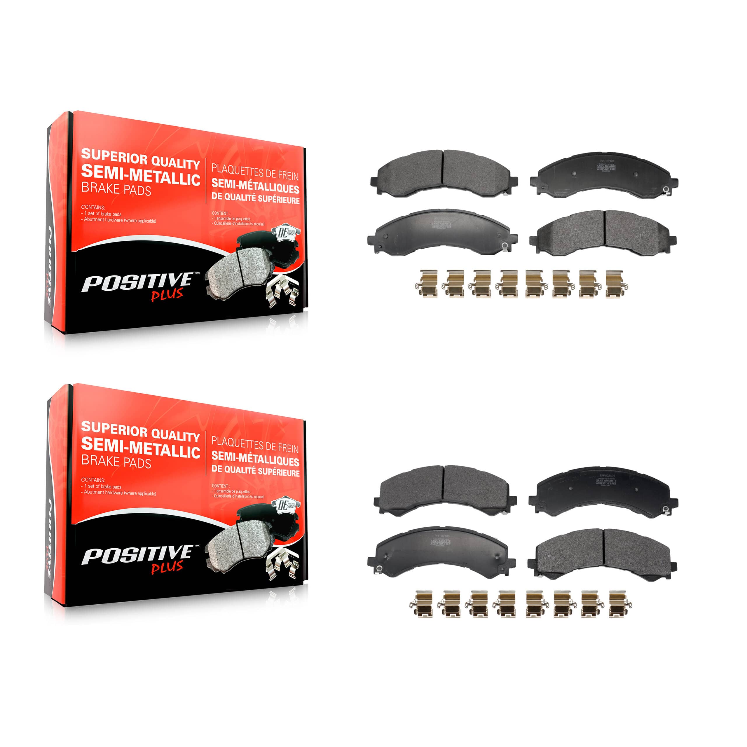 Positive Plus - KPF-100753 - Front and Rear Disc Brake Pad Kits