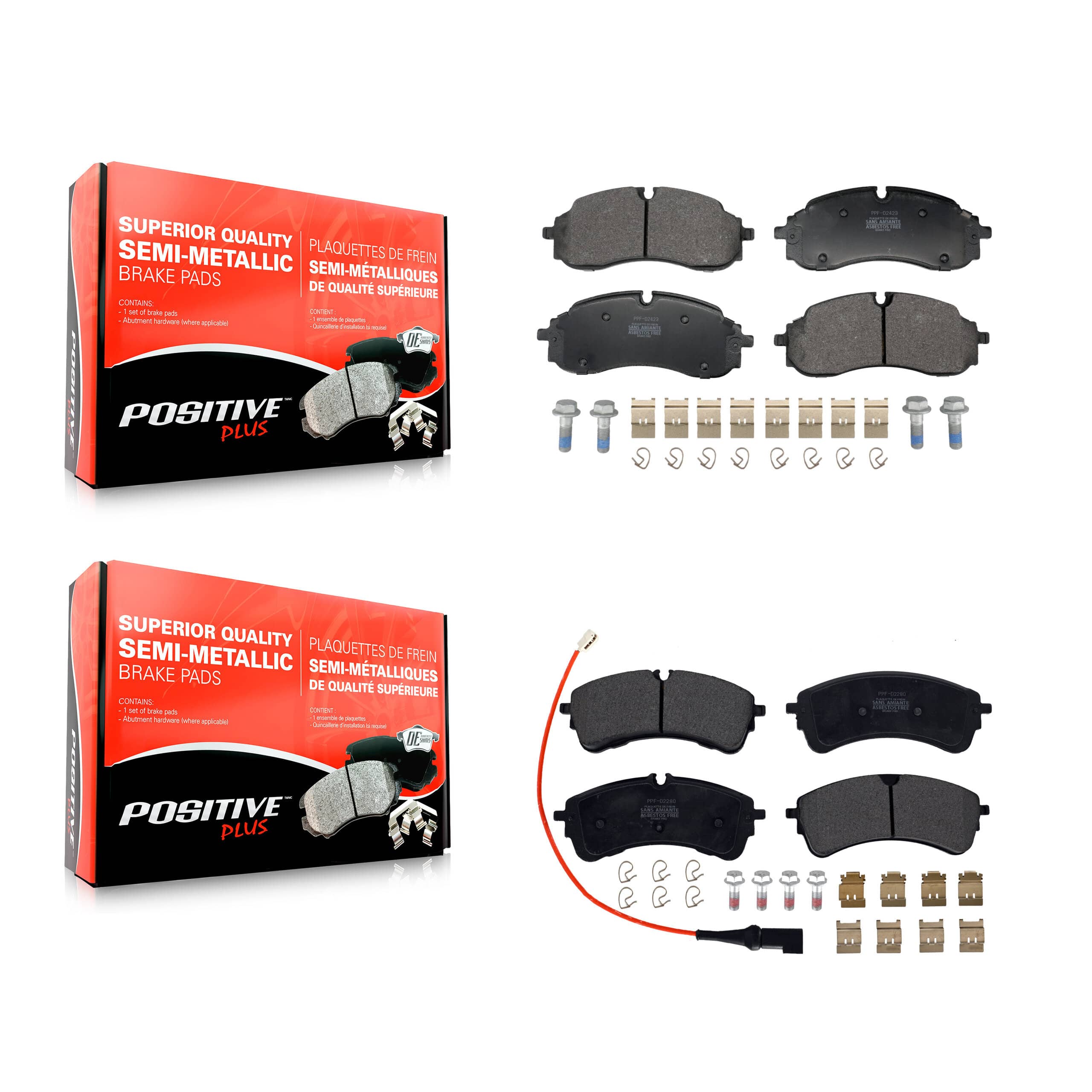 Positive Plus - KPF-100760 - Front and Rear Disc Brake Pad Kits