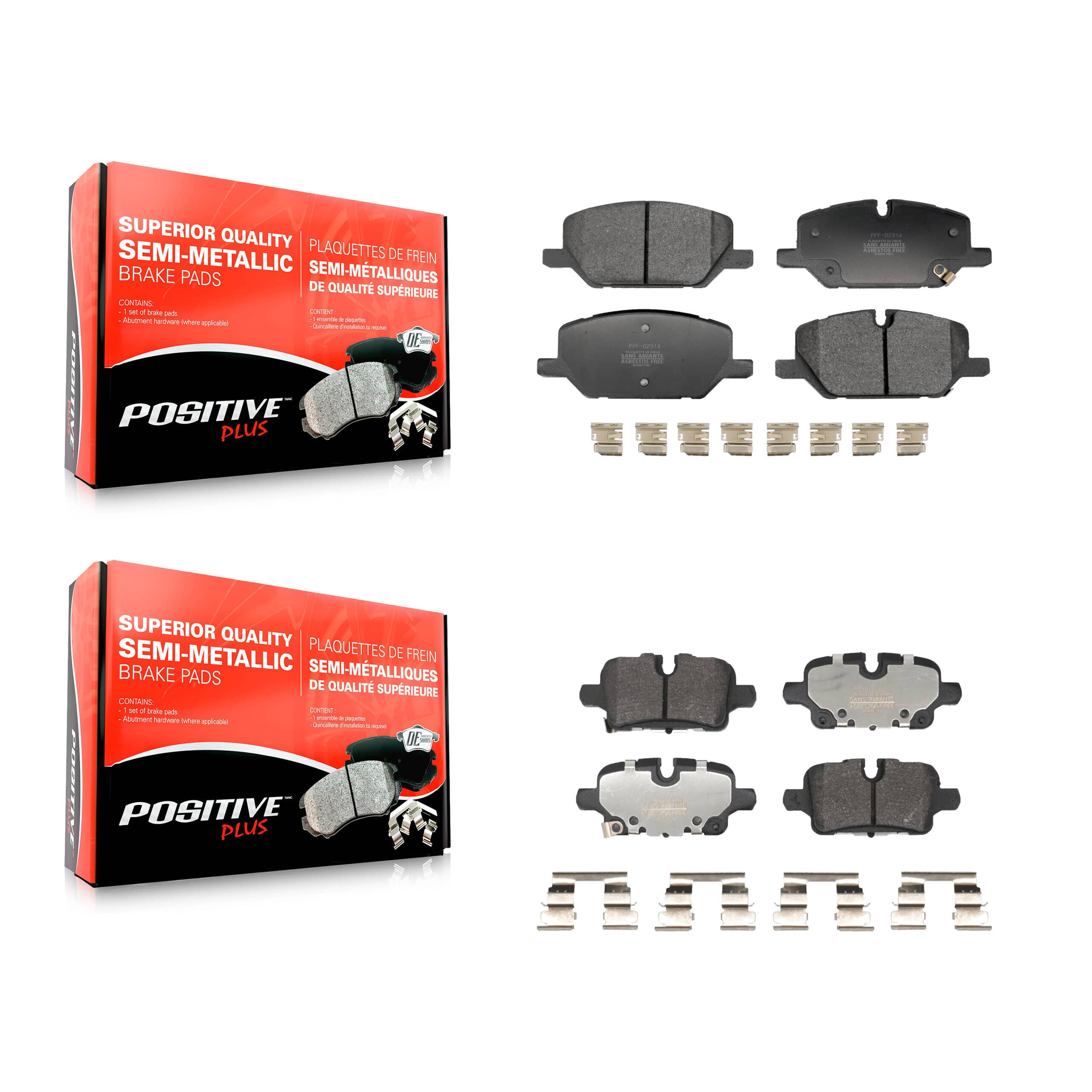 Positive Plus - KPF-100767 - Front and Rear Disc Brake Pad Kits