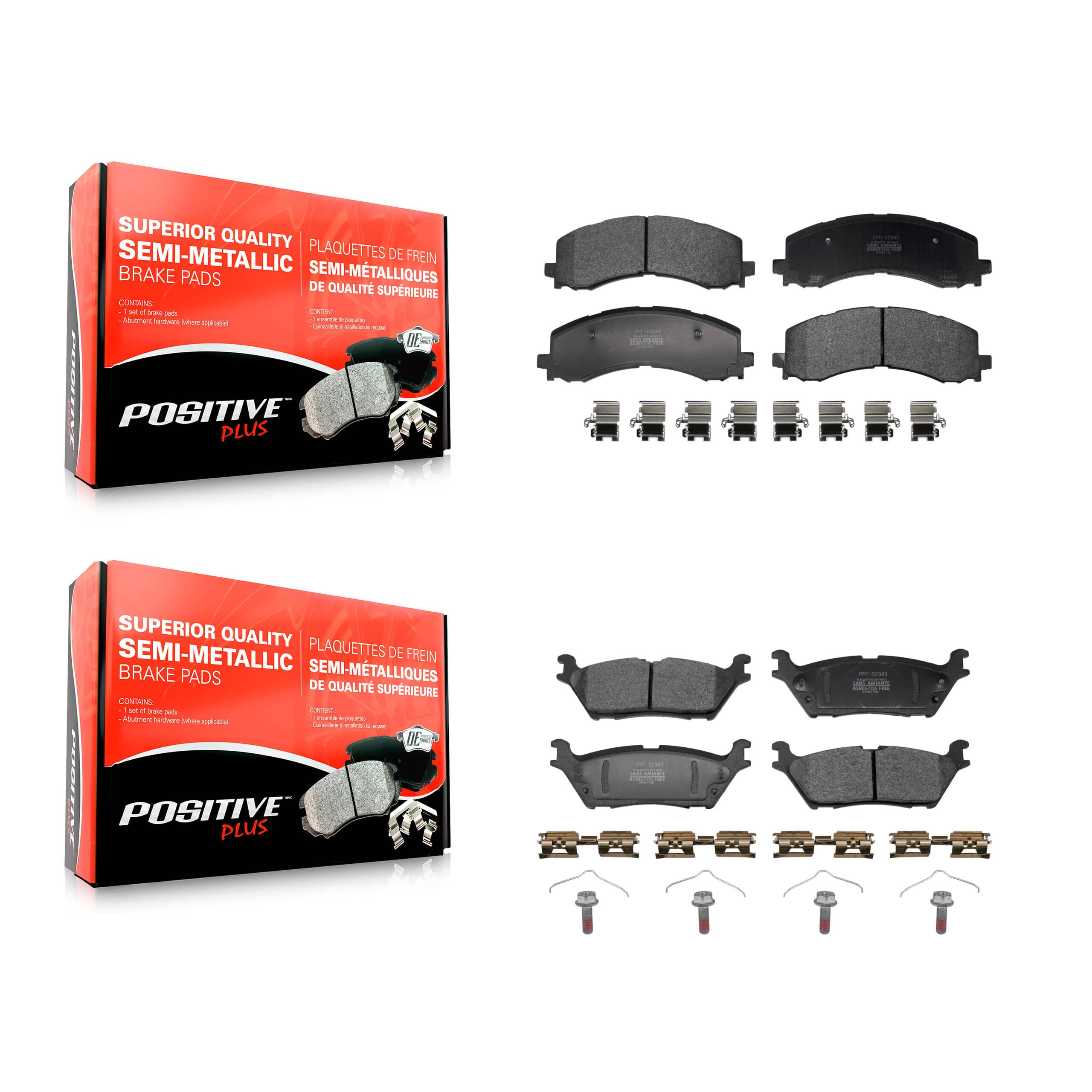 Positive Plus - KPF-100776 - Front and Rear Disc Brake Pad Kits