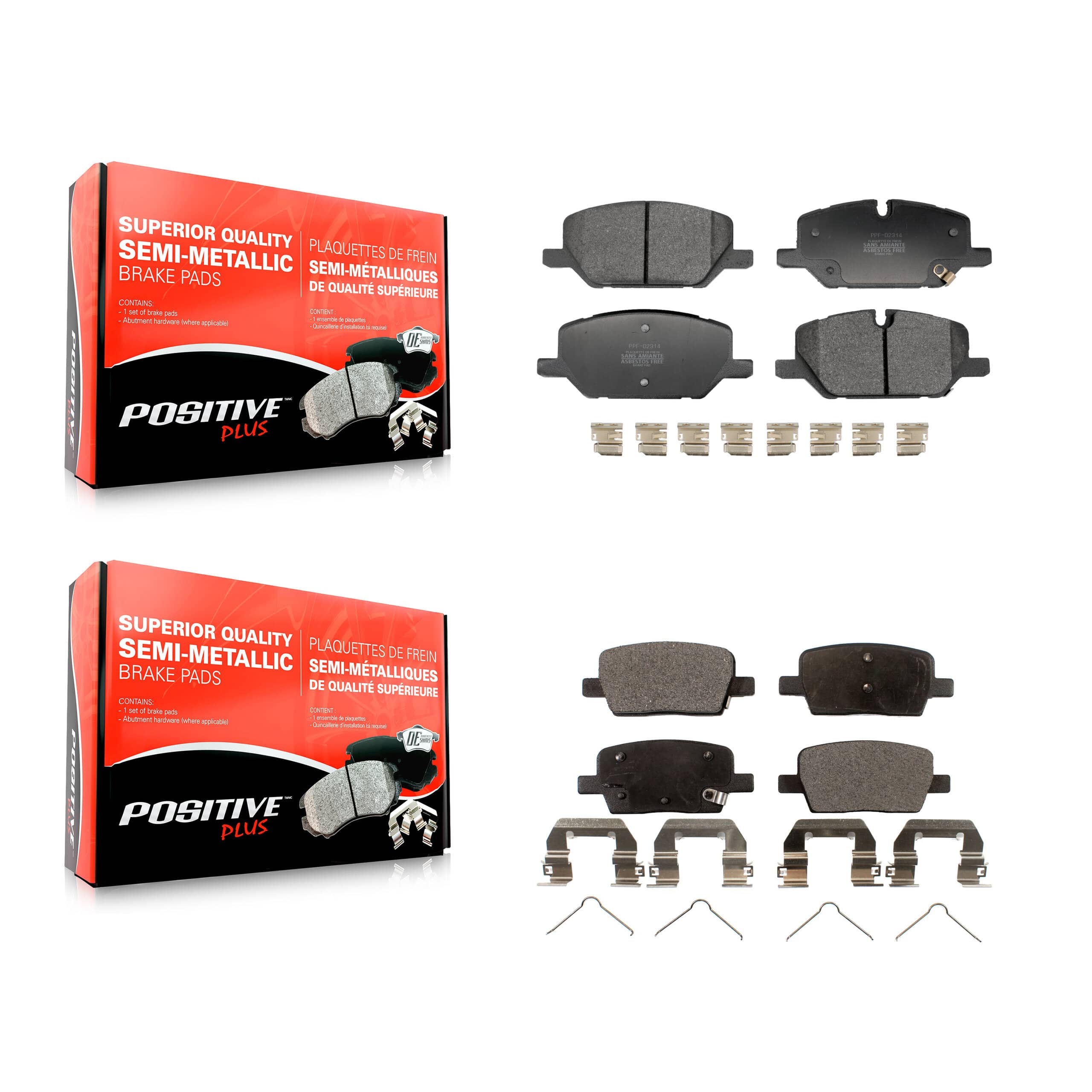 Positive Plus - KPF-100792 - Front and Rear Disc Brake Pad Kits