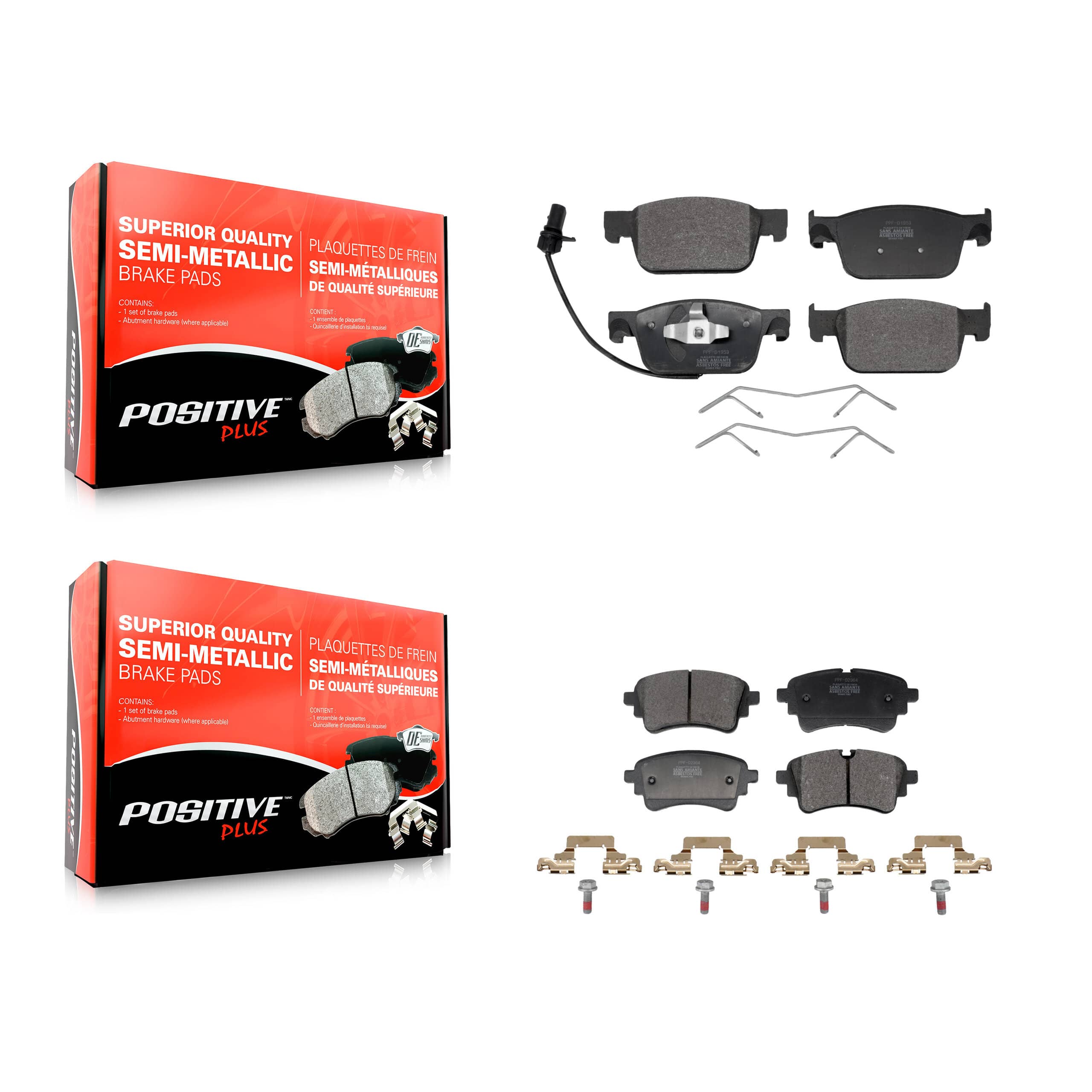 Positive Plus - KPF-100797 - Front and Rear Disc Brake Pad Kits