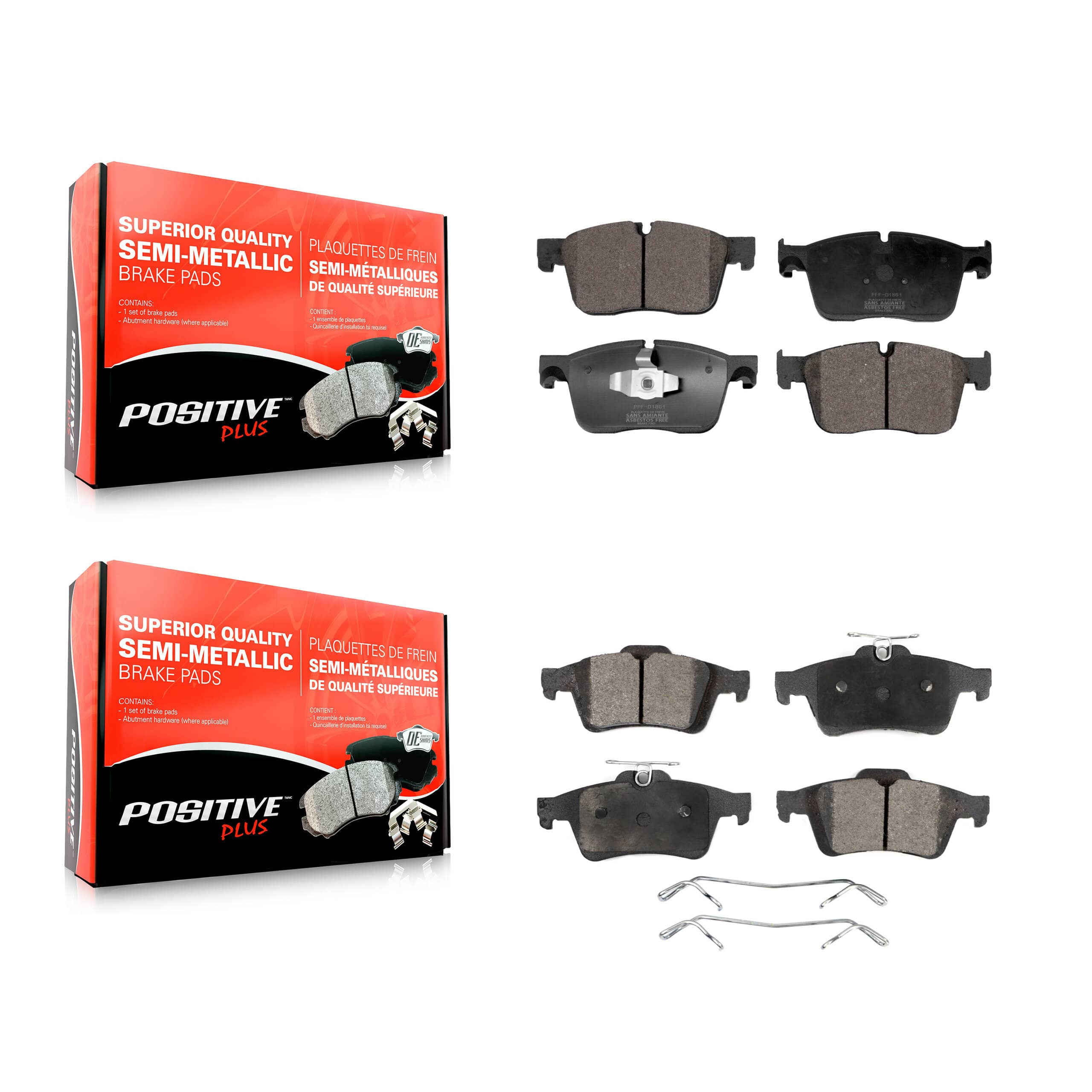Positive Plus - KPF-100822 - Front and Rear Disc Brake Pad Kits