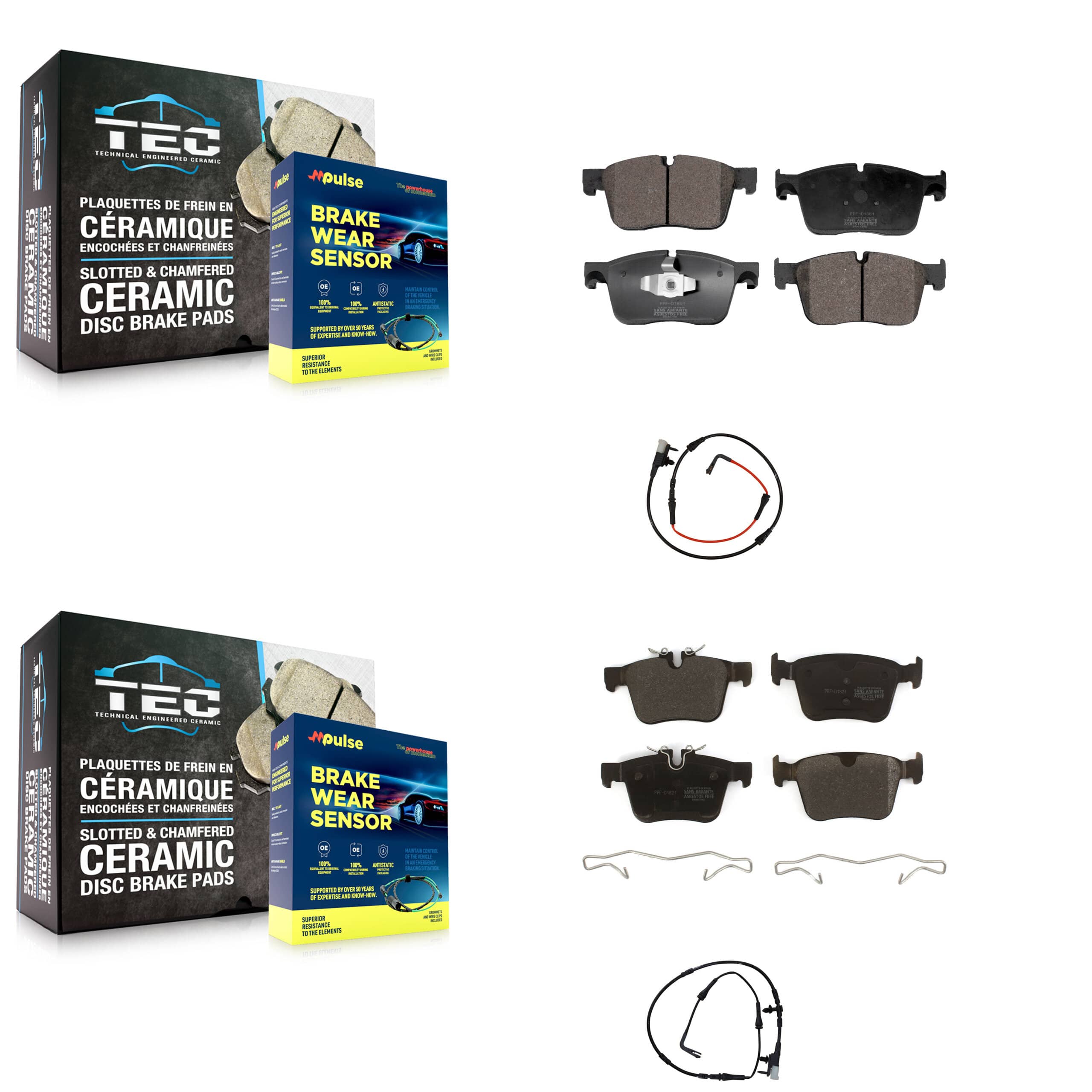Positive Plus - KPW-100007 - Front and Rear Disc Brake Pad Kits