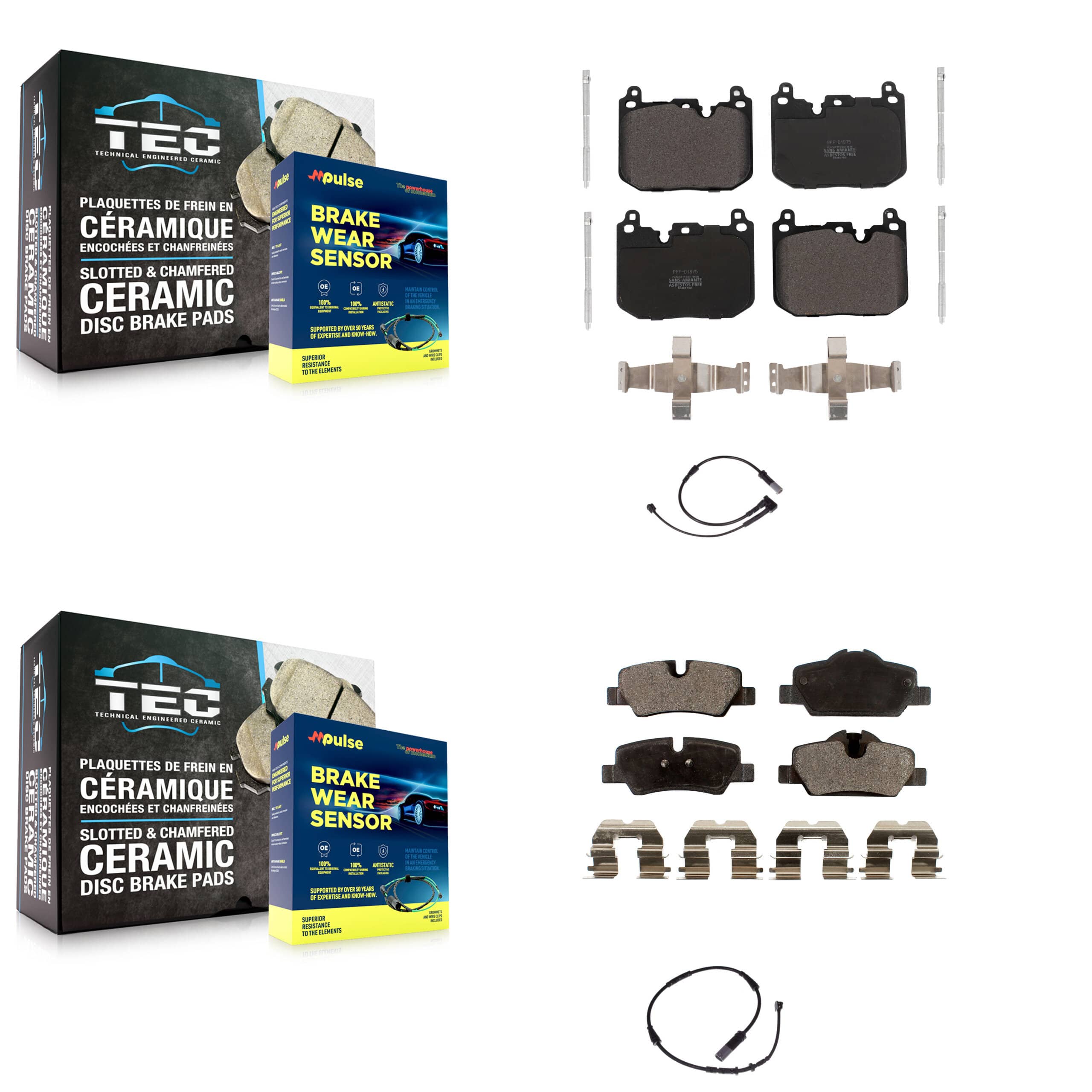 Positive Plus - KPW-100029 - Front and Rear Disc Brake Pad Kits