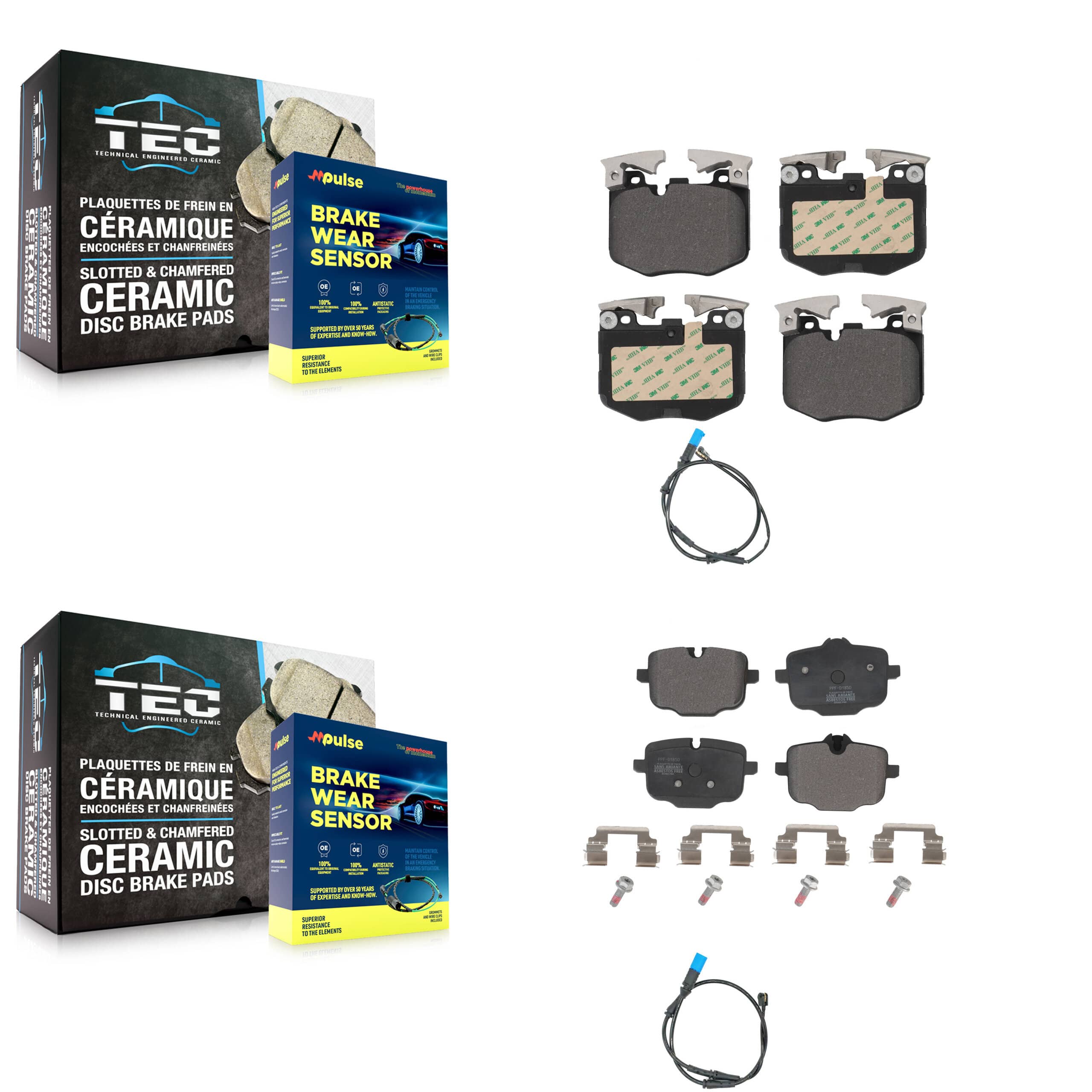 Positive Plus - KPW-100055 - Front and Rear Disc Brake Pad Kits