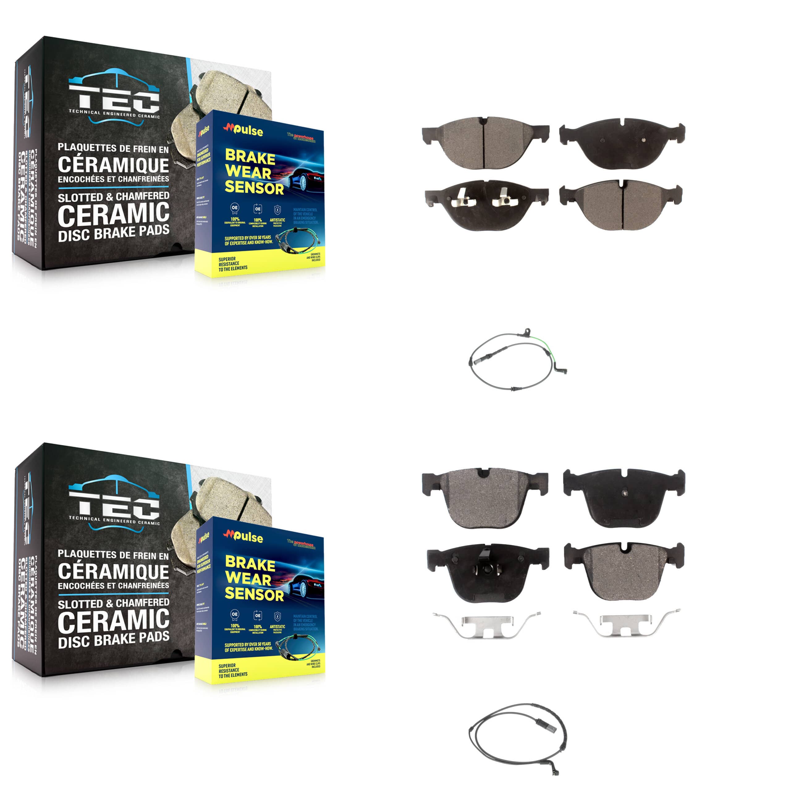 Positive Plus - KPW-100104 - Front and Rear Disc Brake Pad Kits