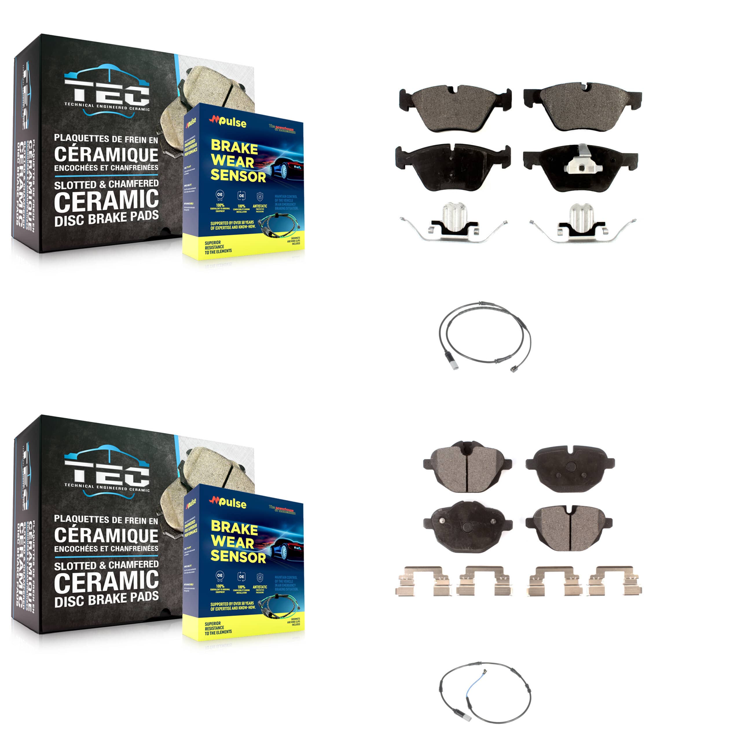 Positive Plus - KPW-100107 - Front and Rear Disc Brake Pad Kits