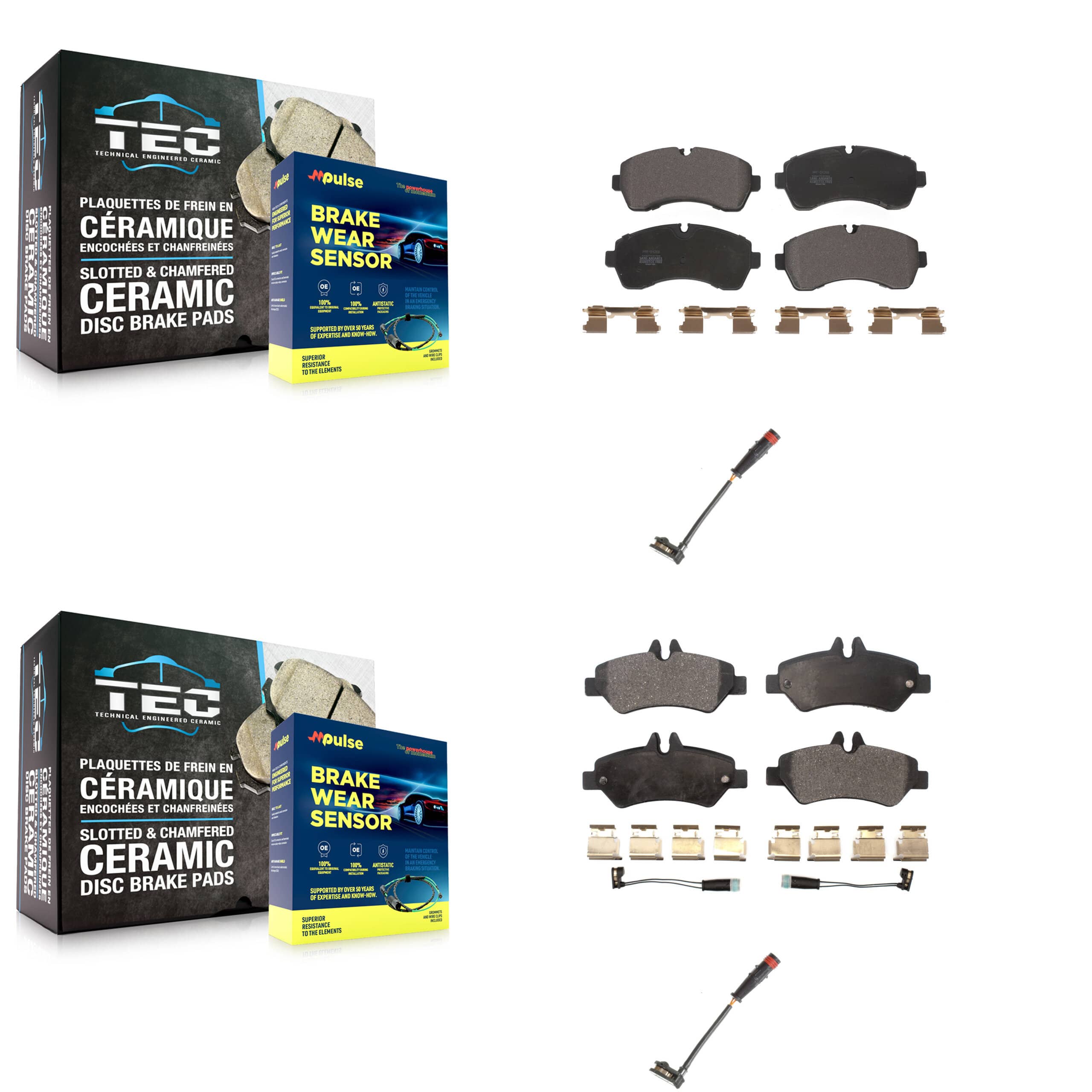 Positive Plus - KPW-100125 - Front and Rear Disc Brake Pad Kits