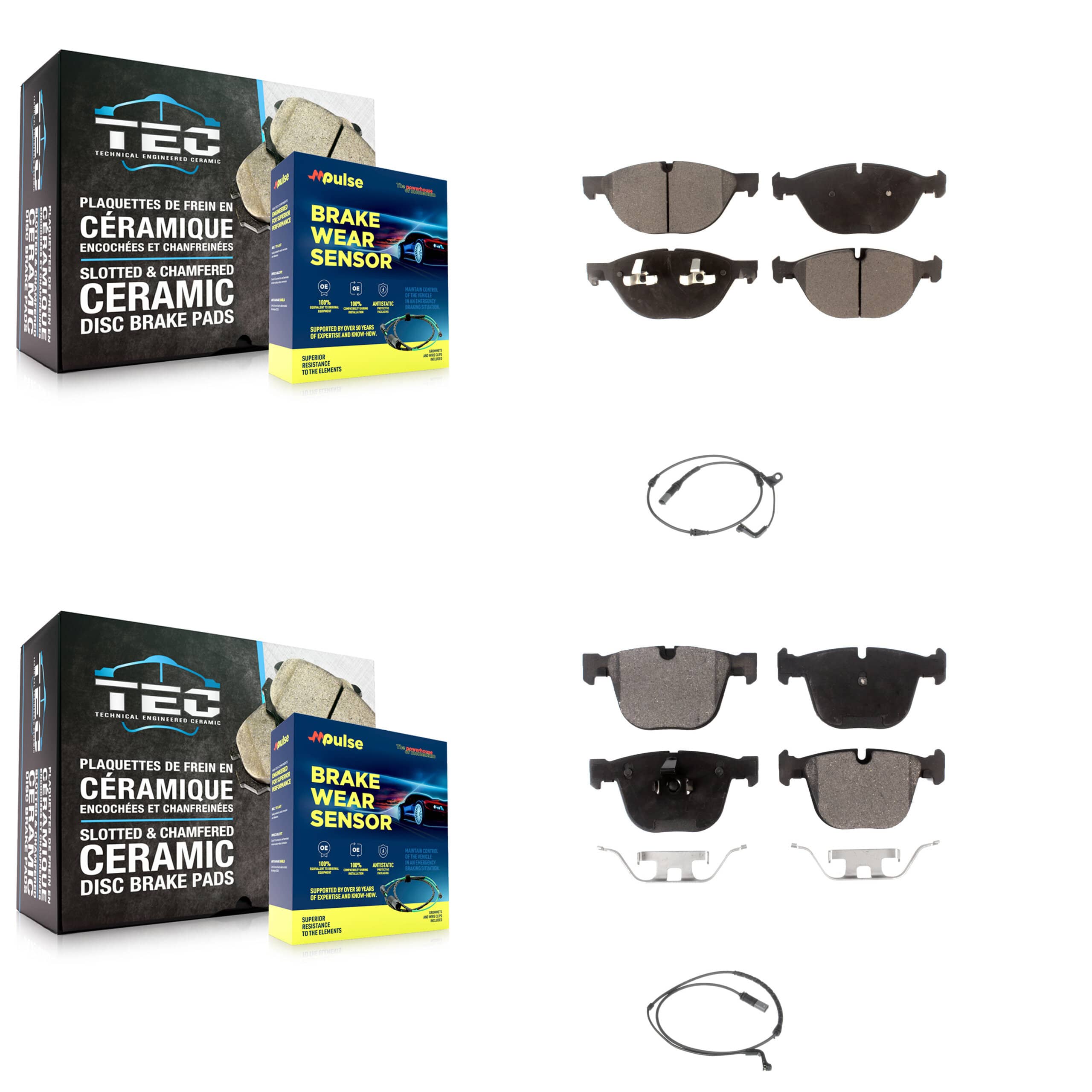 Positive Plus - KPW-100147 - Front and Rear Disc Brake Pad Kits