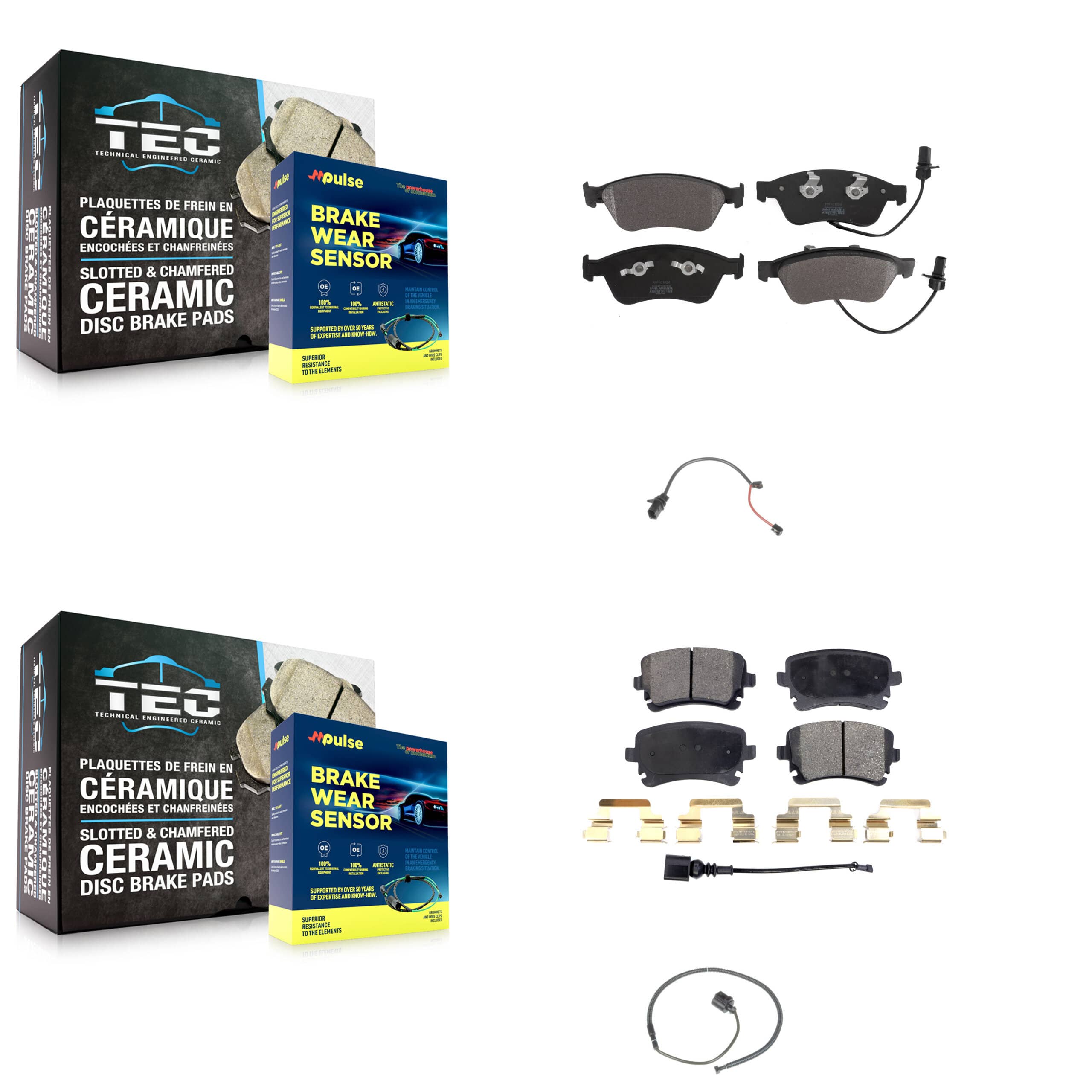 Positive Plus - KPW-100170 - Front and Rear Disc Brake Pad Kits