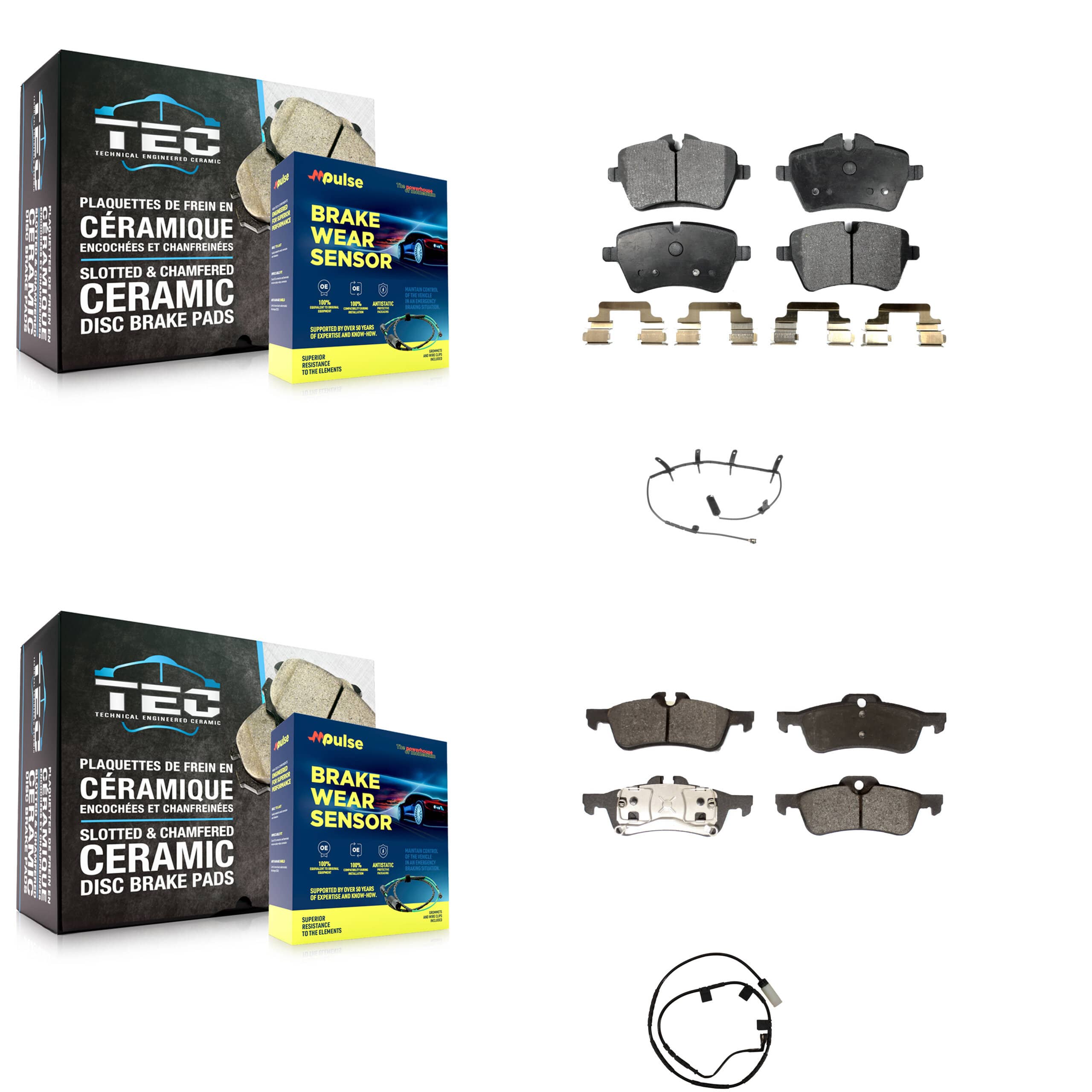 Positive Plus - KPW-100172 - Front and Rear Disc Brake Pad Kits