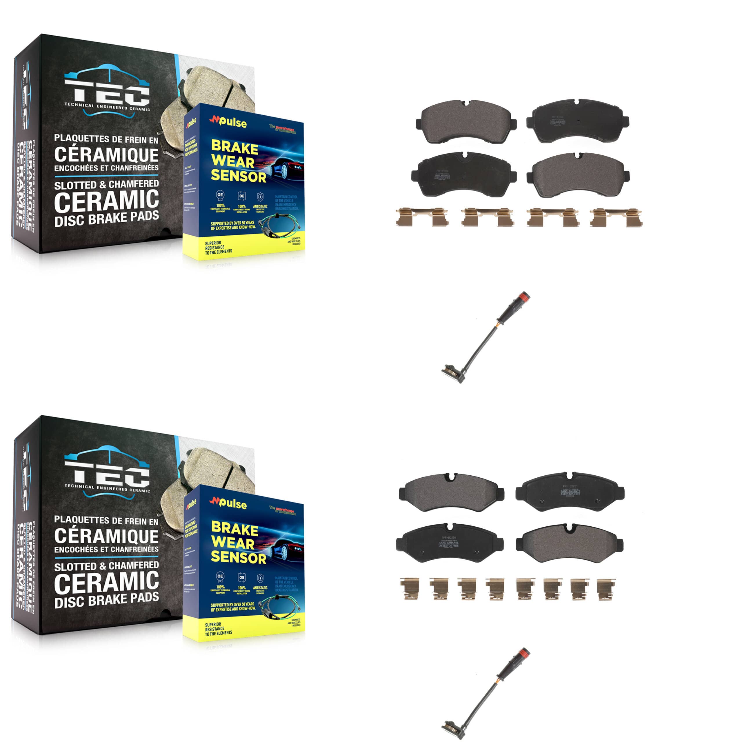Positive Plus - KPW-100210 - Front and Rear Disc Brake Pad Kits