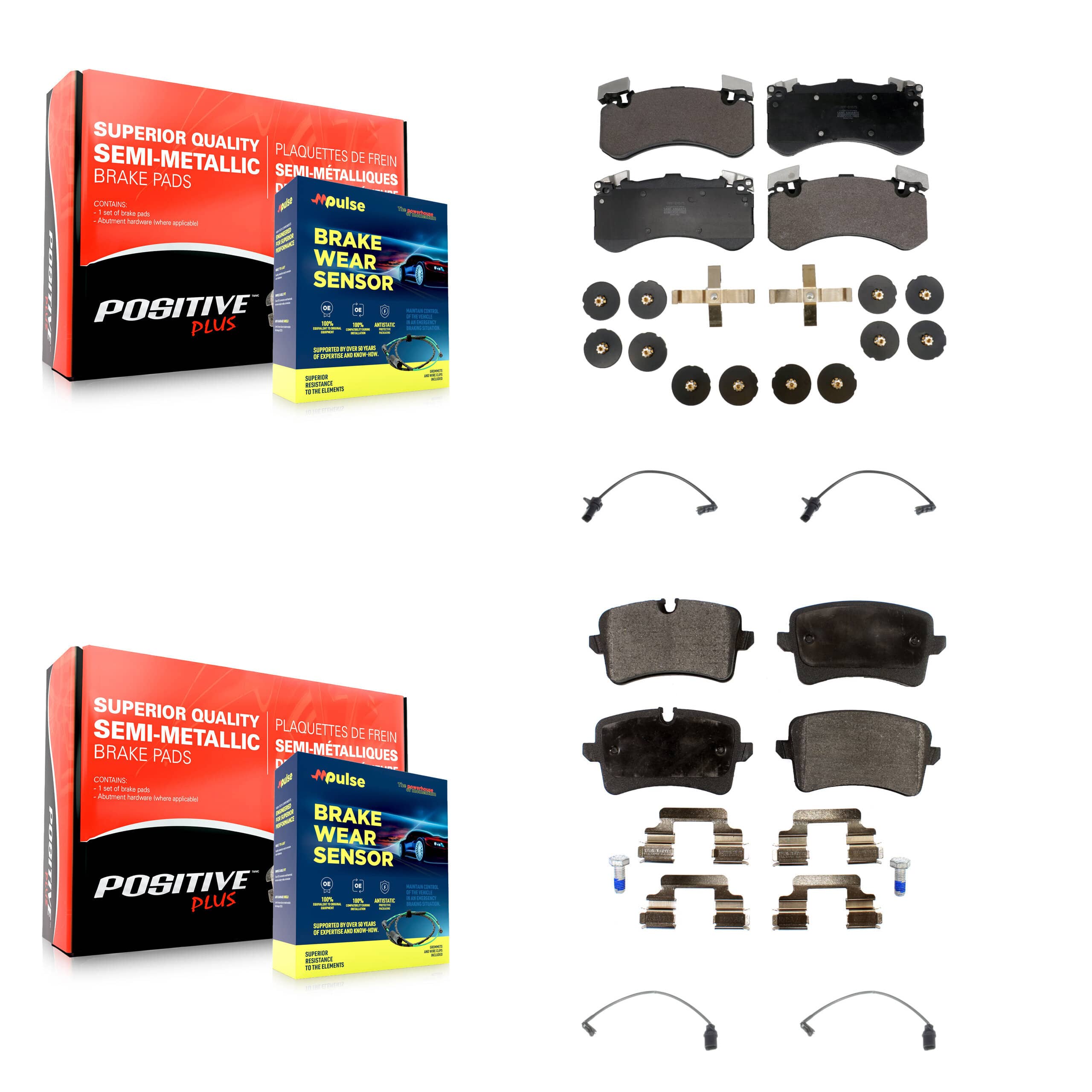 Positive Plus - KPW-100238 - Front and Rear Disc Brake Pad Kits