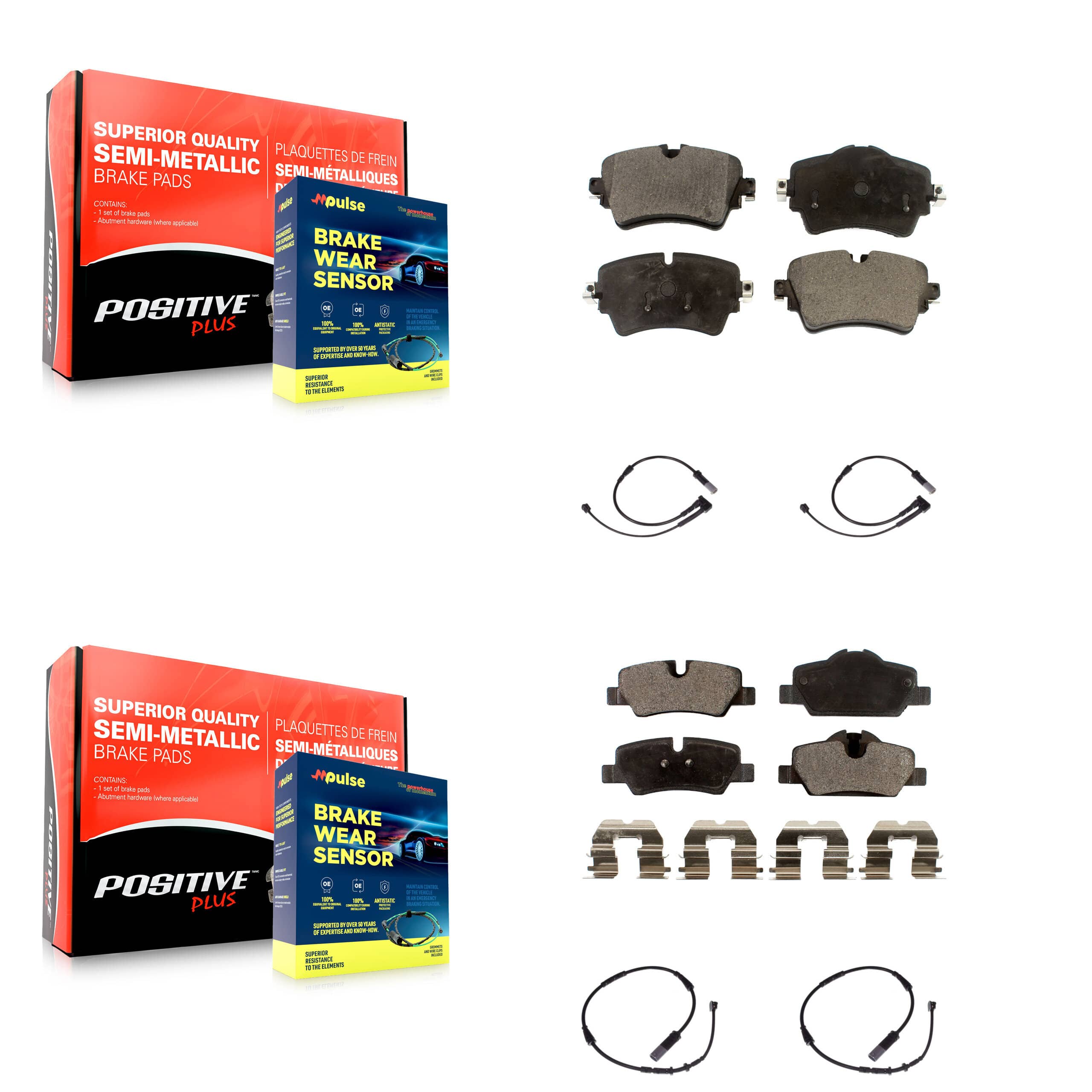 Positive Plus - KPW-100251 - Front and Rear Disc Brake Pad Kits