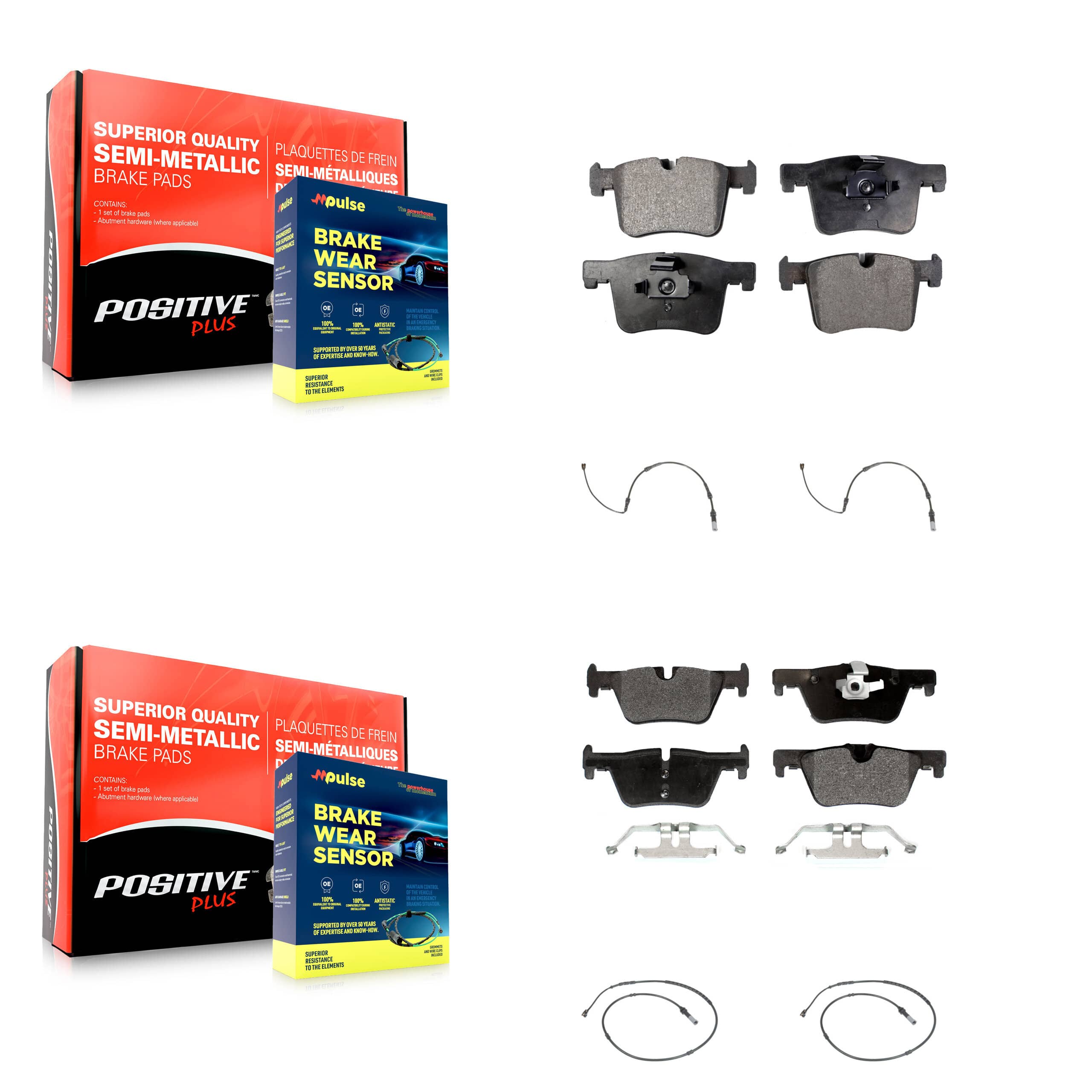 Positive Plus - KPW-100292 - Front and Rear Disc Brake Pad Kits
