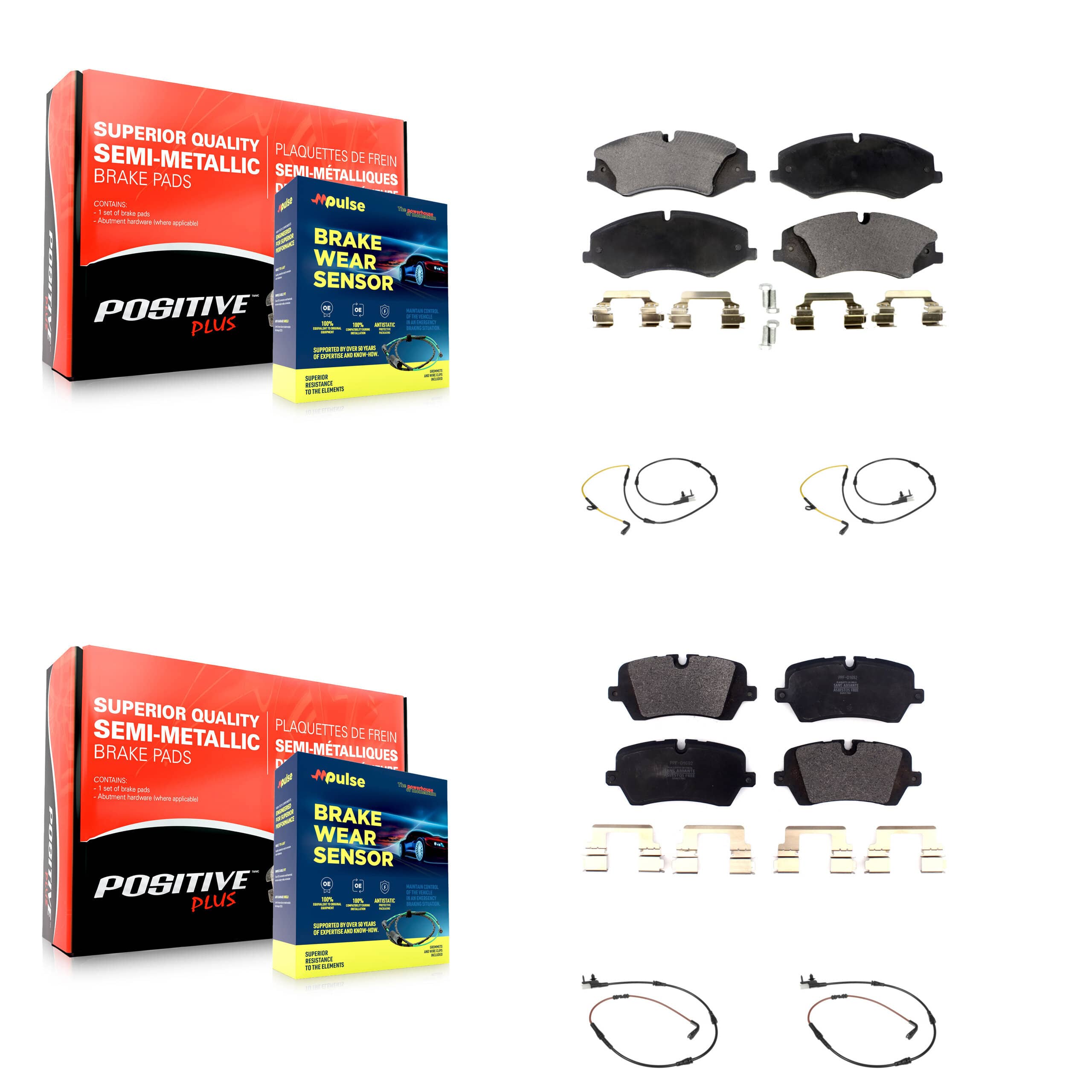 Positive Plus - KPW-100314 - Front and Rear Disc Brake Pad Kits
