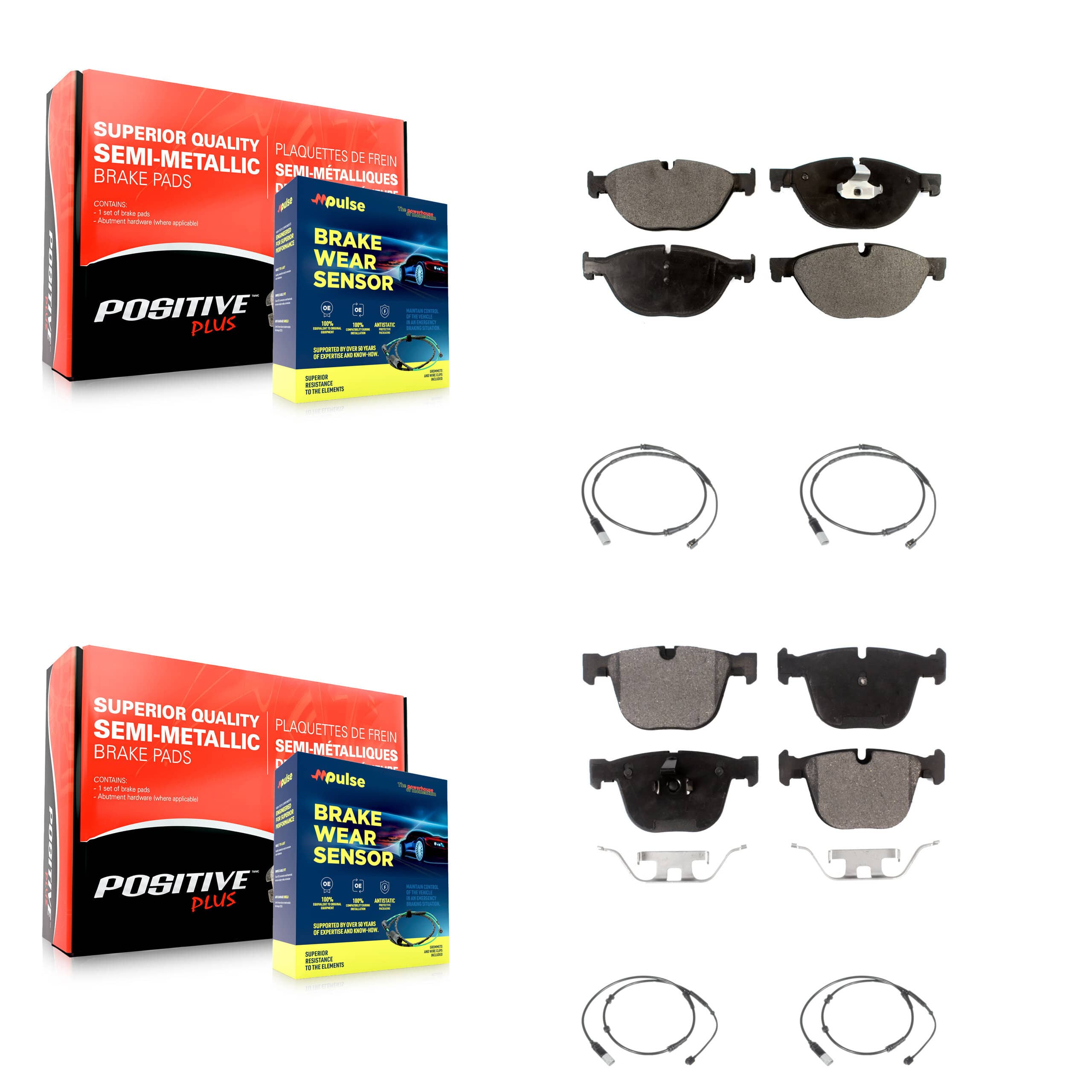 Positive Plus - KPW-100373 - Front and Rear Disc Brake Pad Kits