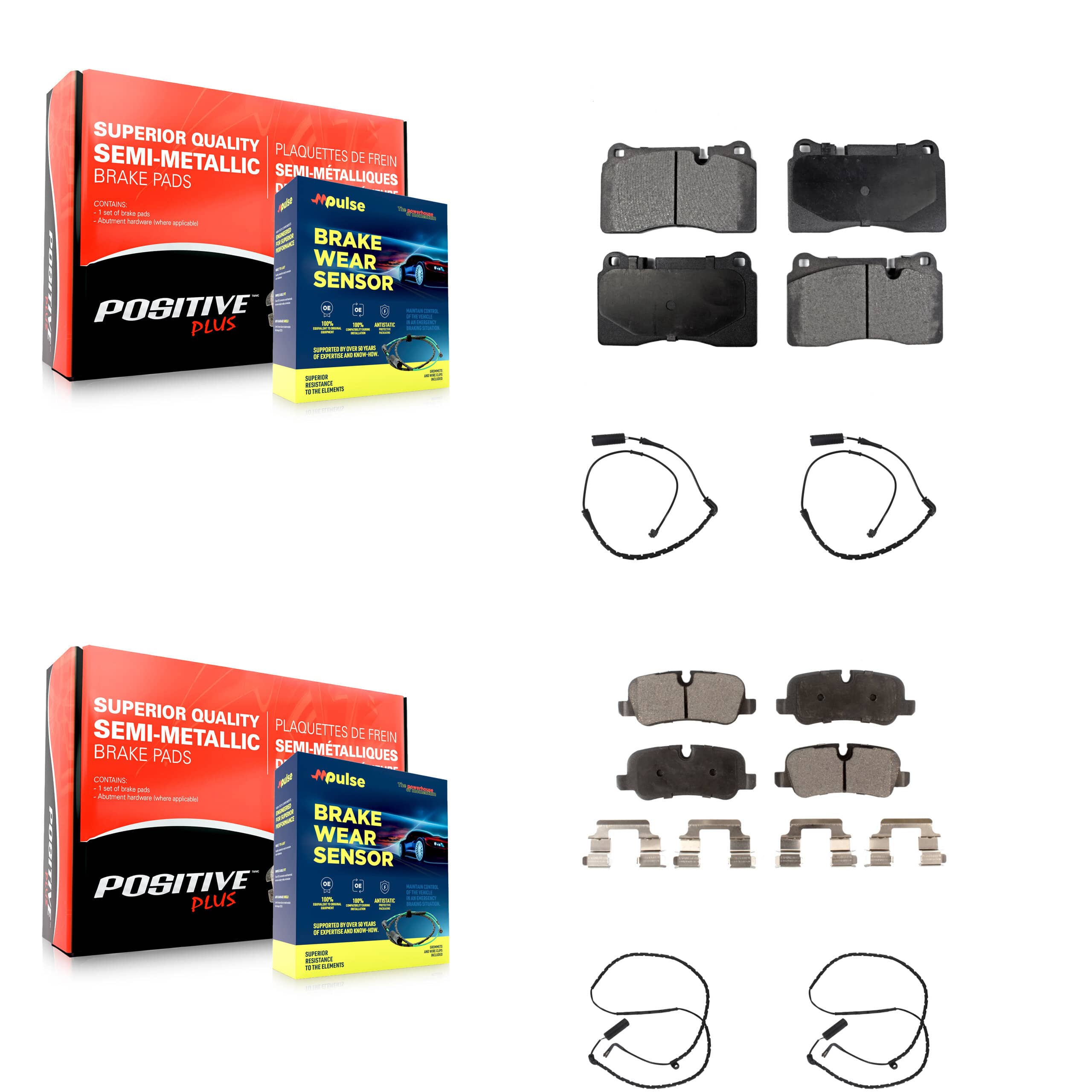 Positive Plus - KPW-100391 - Front and Rear Disc Brake Pad Kits