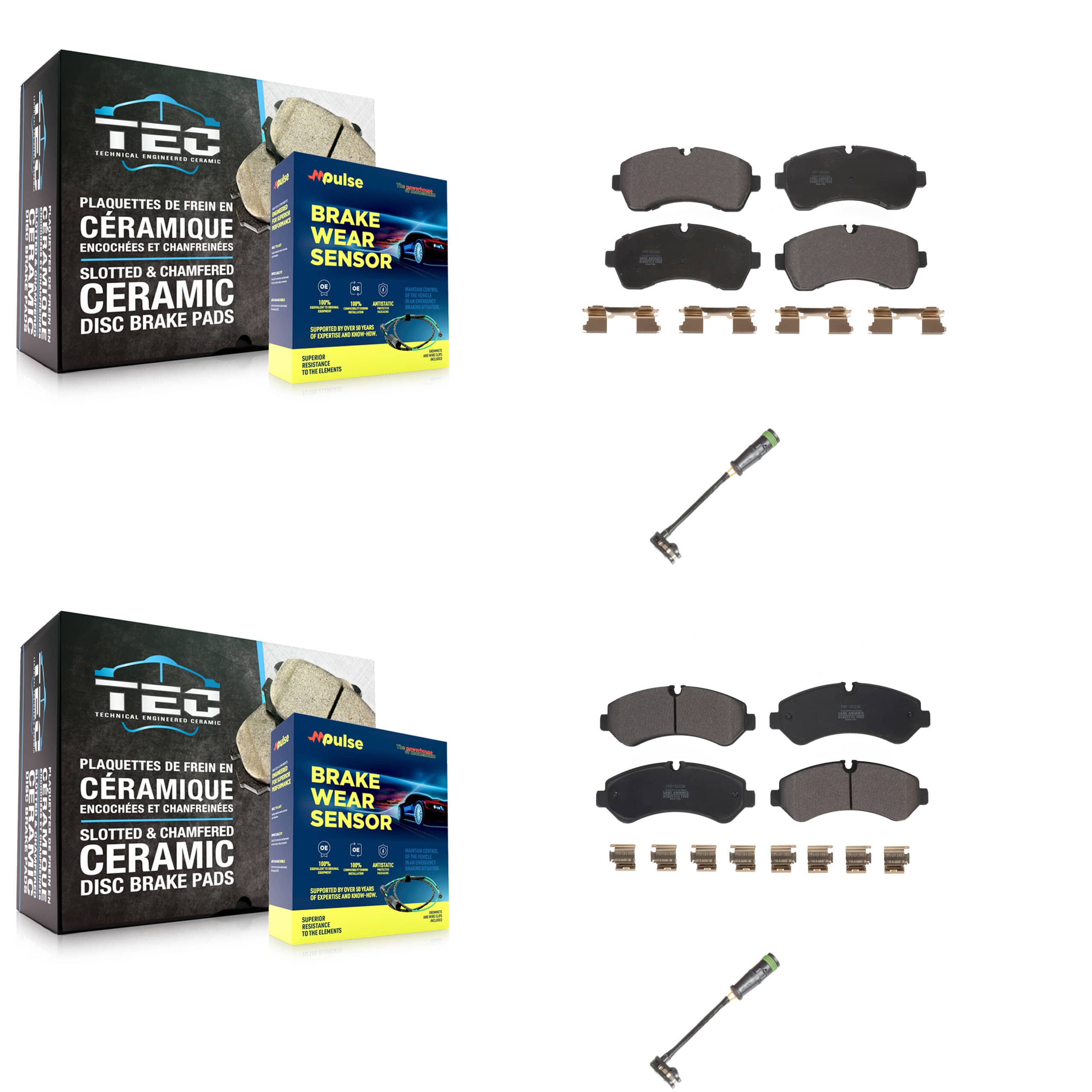 Positive Plus - KPW-101235 - Front and Rear Disc Brake Pad Kits