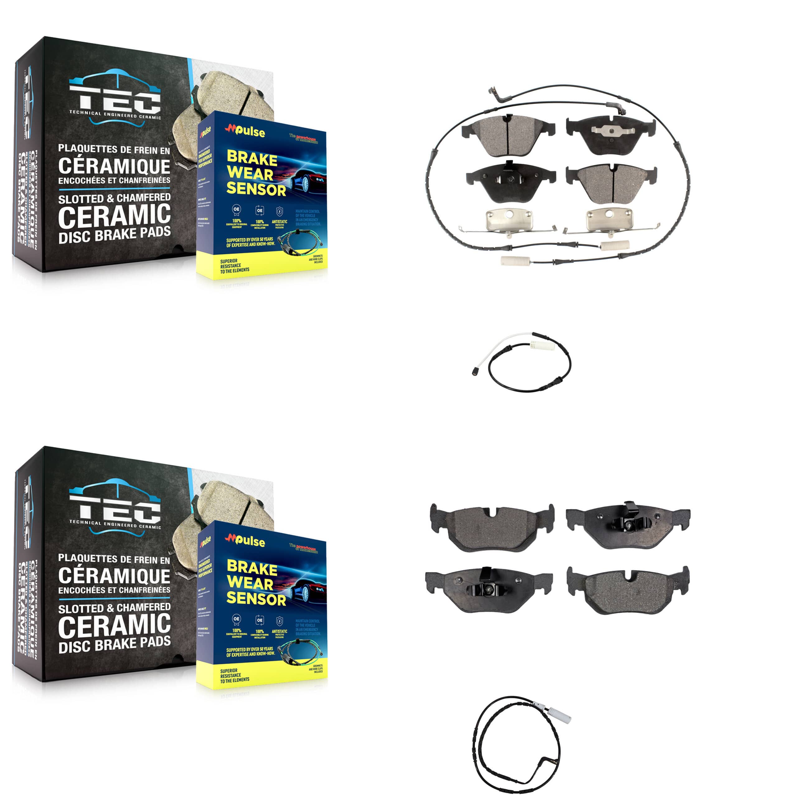 Positive Plus - KPW-101248 - Front and Rear Disc Brake Pad Kits