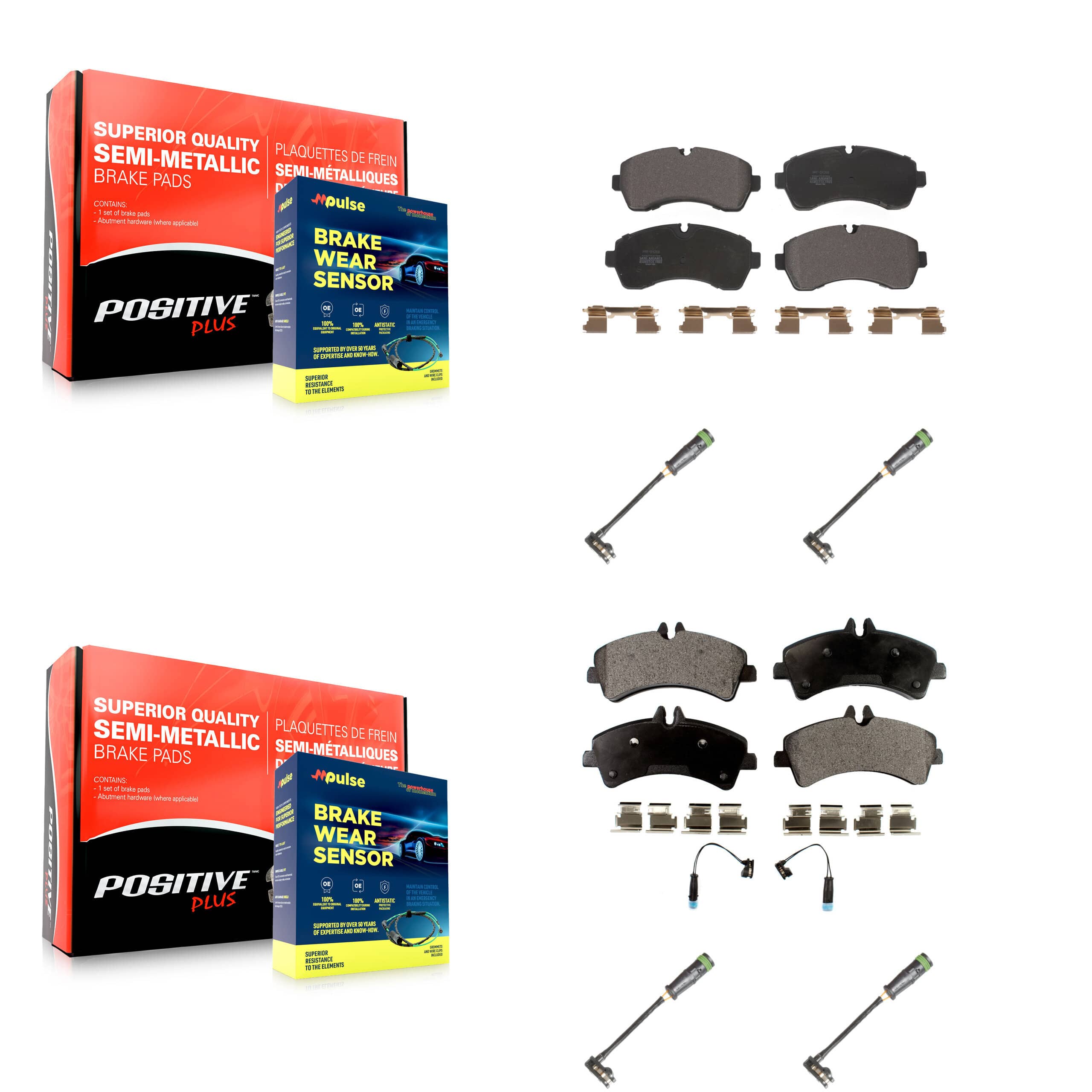 Positive Plus - KPW-101270 - Front and Rear Disc Brake Pad Kits