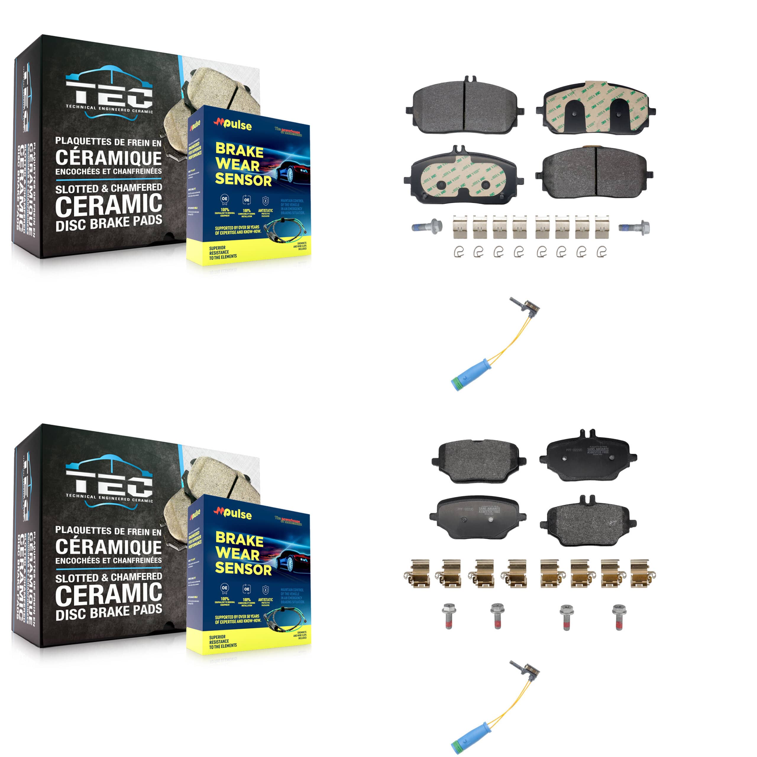 Positive Plus - KPW-101452 - Front and Rear Disc Brake Pad Kits
