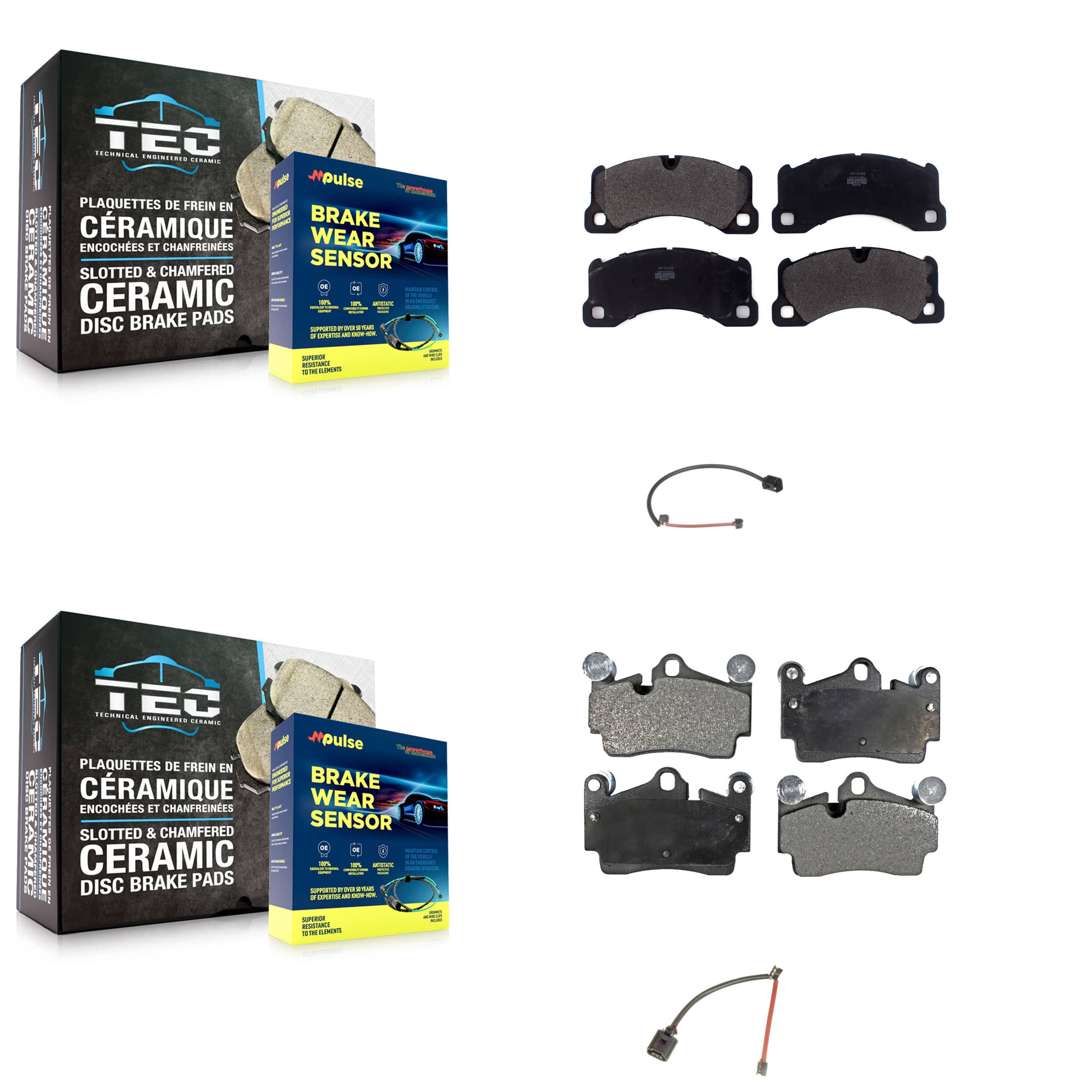 Positive Plus - KPW-101462 - Front and Rear Disc Brake Pad Kits