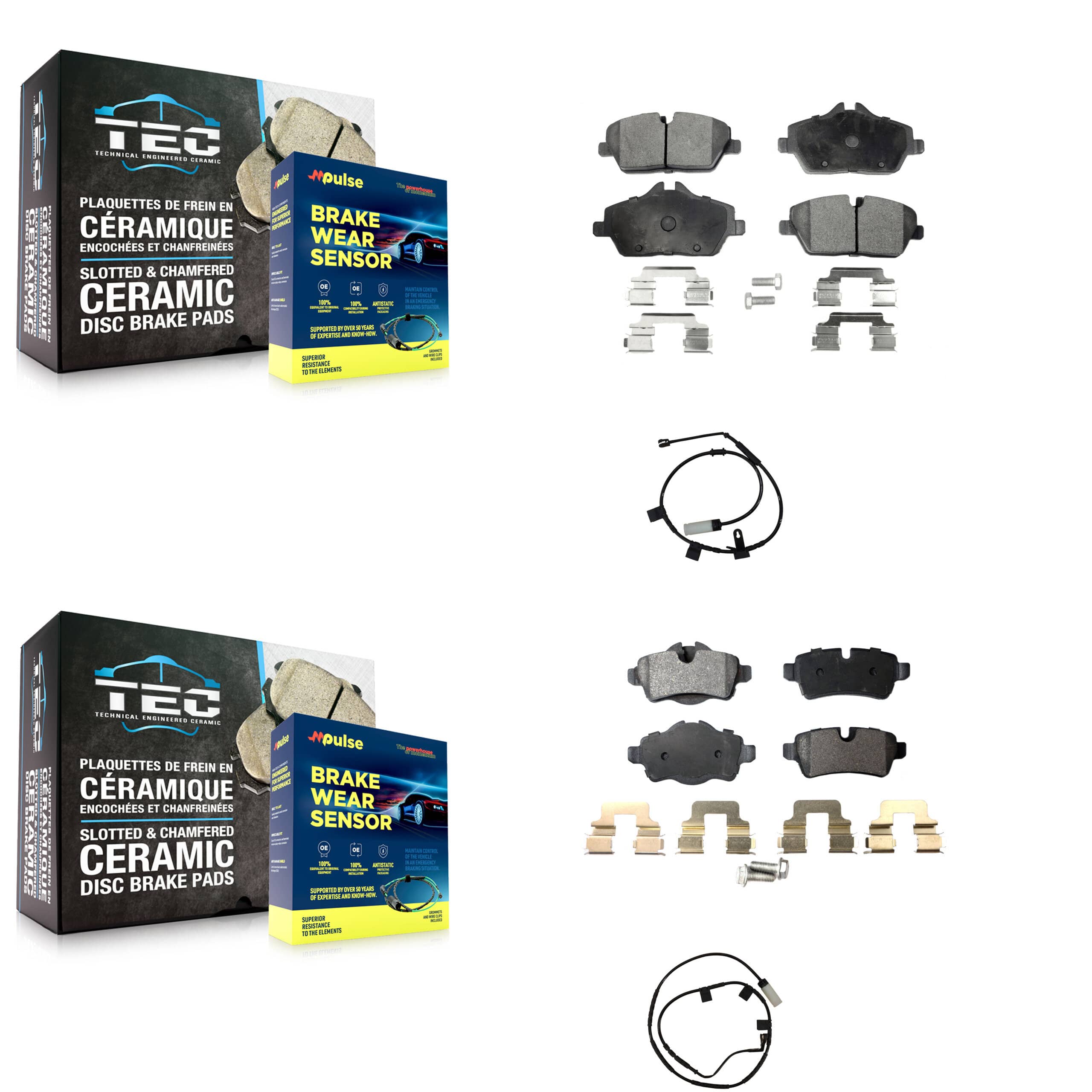 Positive Plus - KPW-101464 - Front and Rear Disc Brake Pad Kits