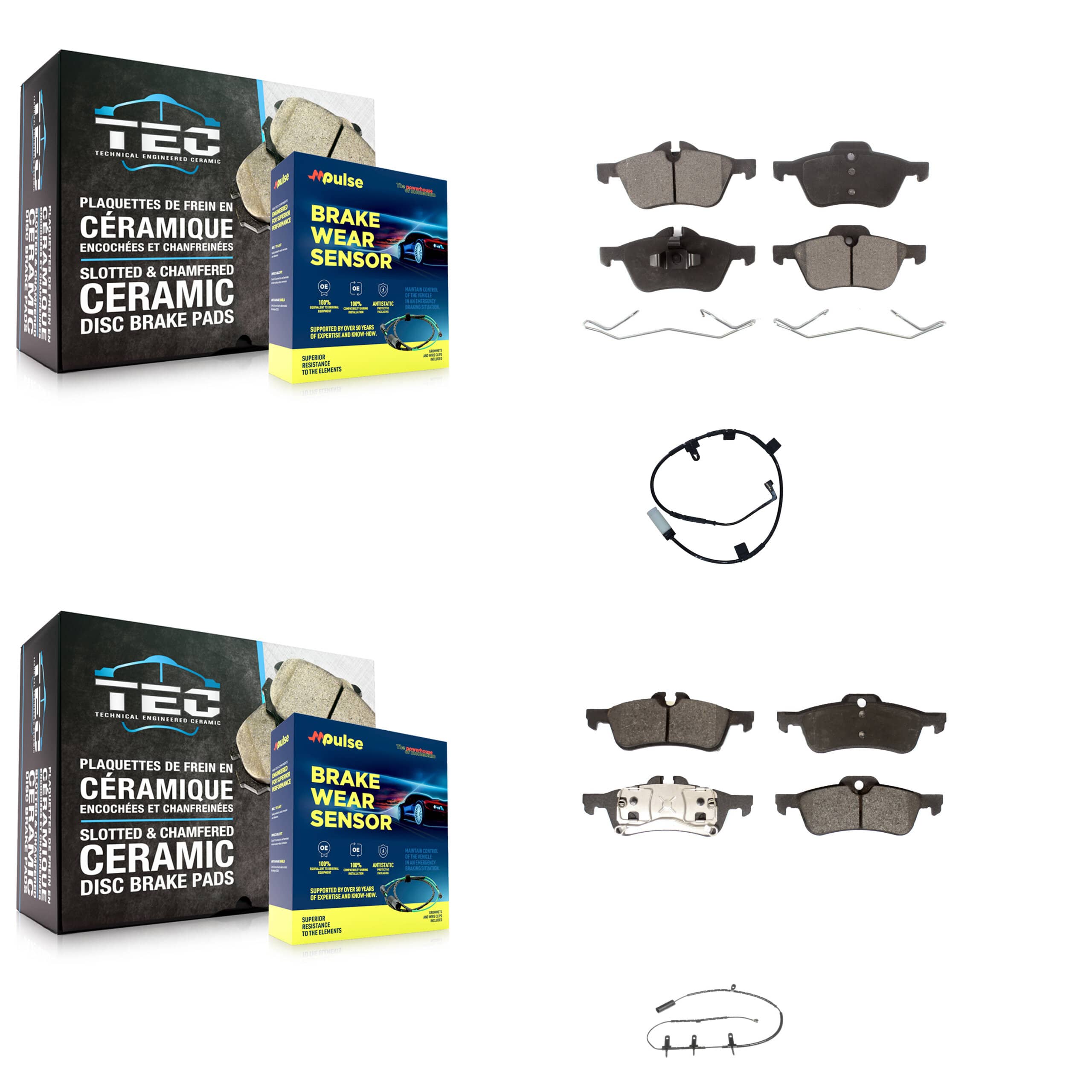 Positive Plus - KPW-101468 - Front and Rear Disc Brake Pad Kits