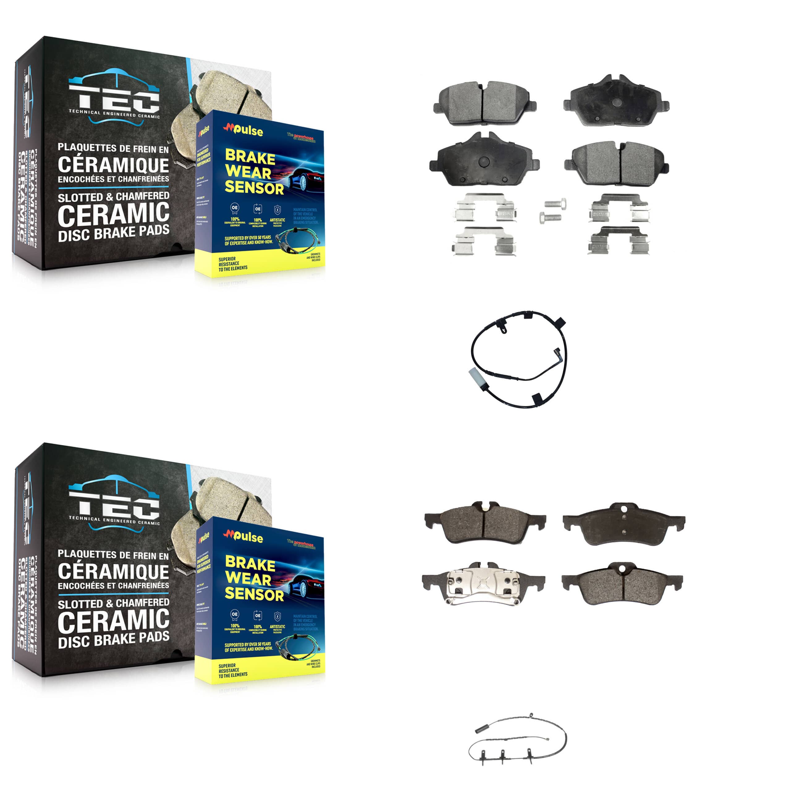 Positive Plus - KPW-101470 - Front and Rear Disc Brake Pad Kits