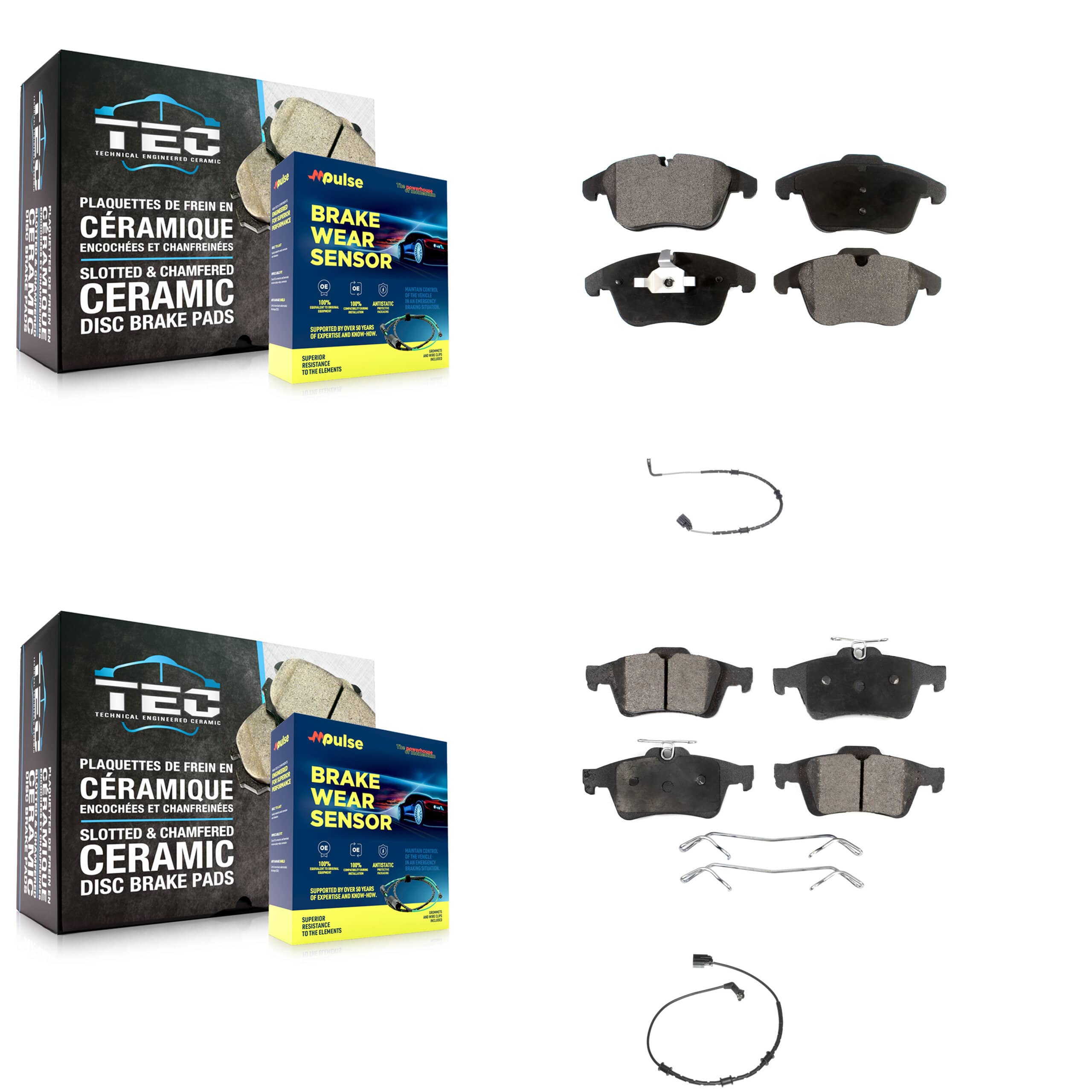 Positive Plus - KPW-101475 - Front and Rear Disc Brake Pad Kits