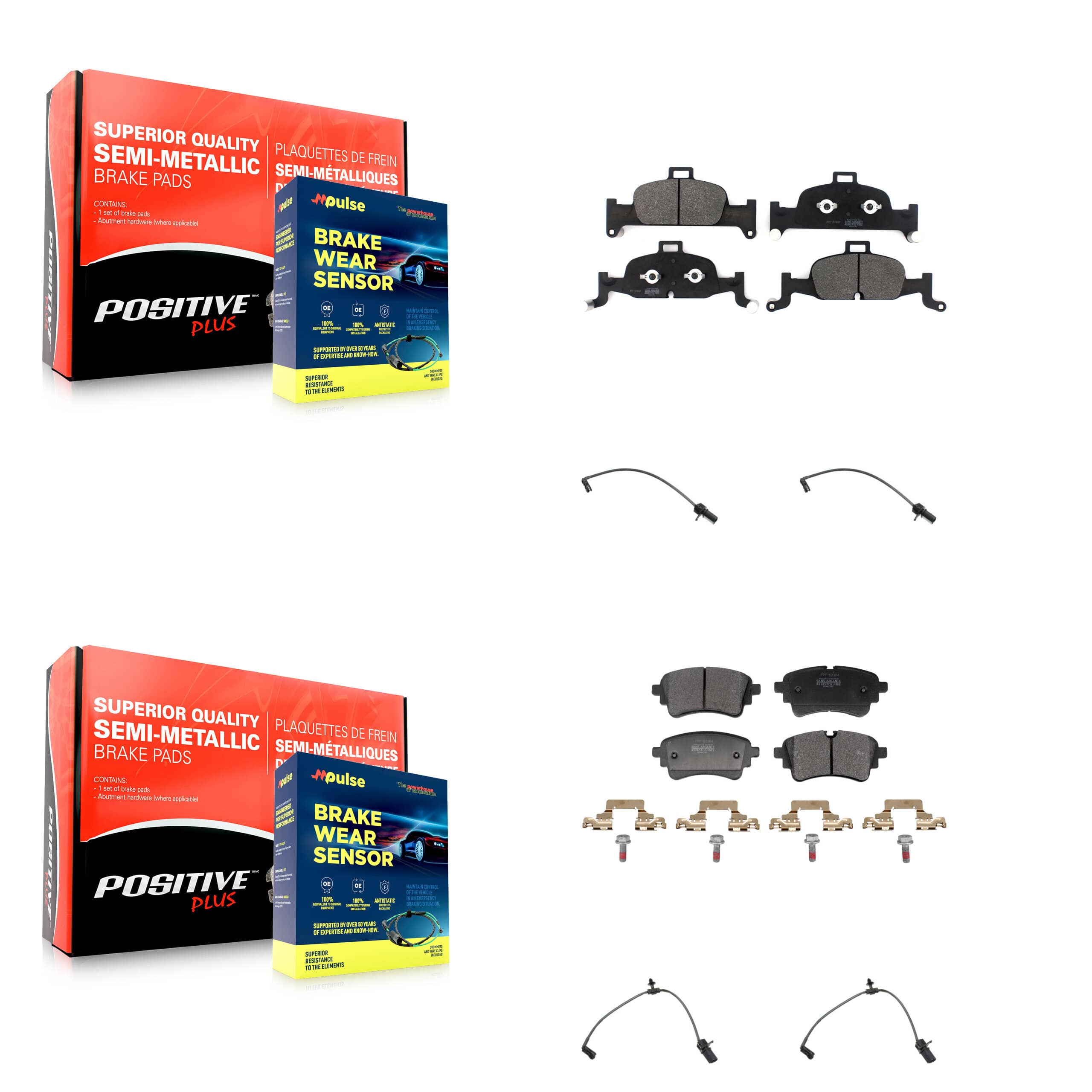 Positive Plus - KPW-101503 - Front and Rear Disc Brake Pad Kits