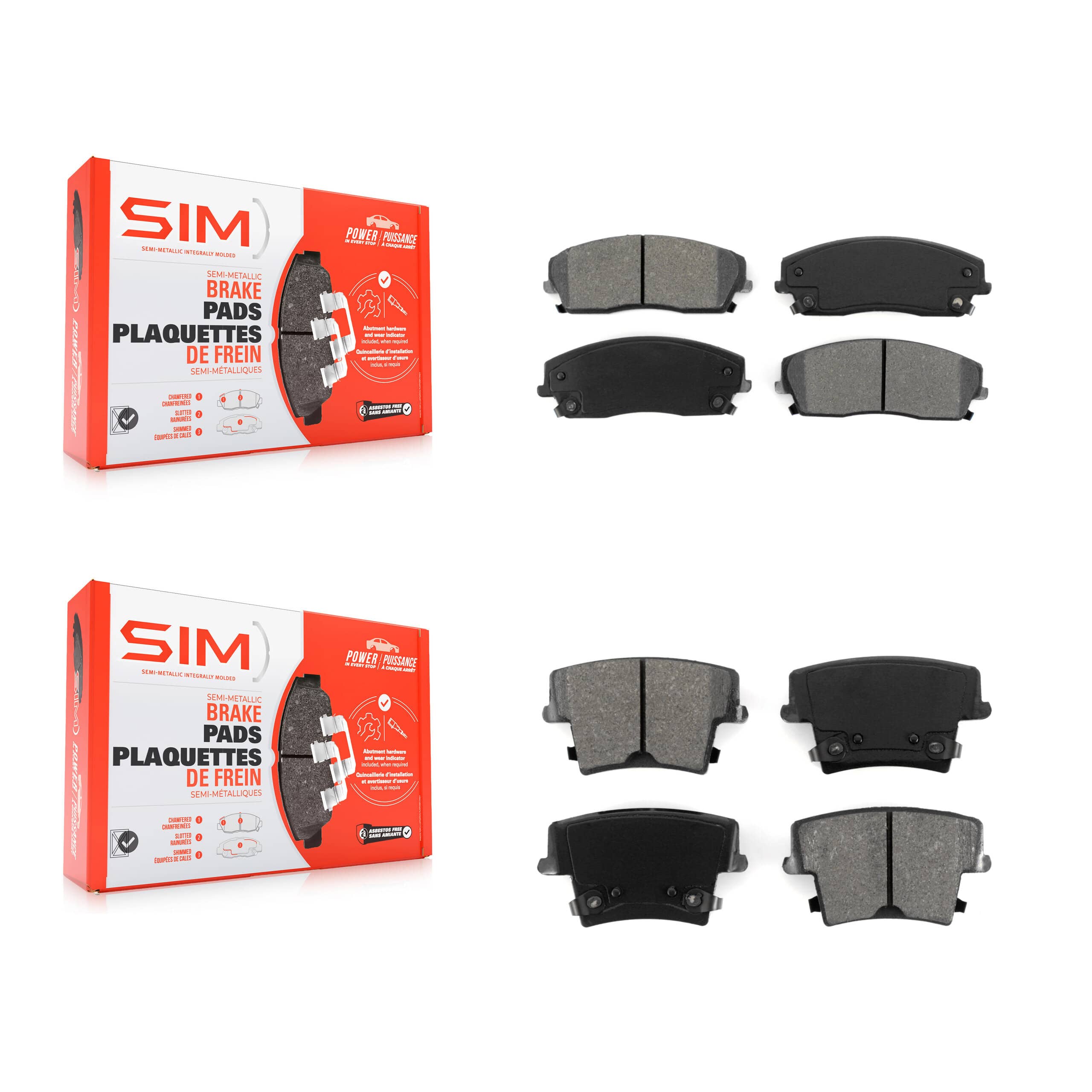 SIM - KSM-100028 - Front and Rear Disc Brake Pad Kits