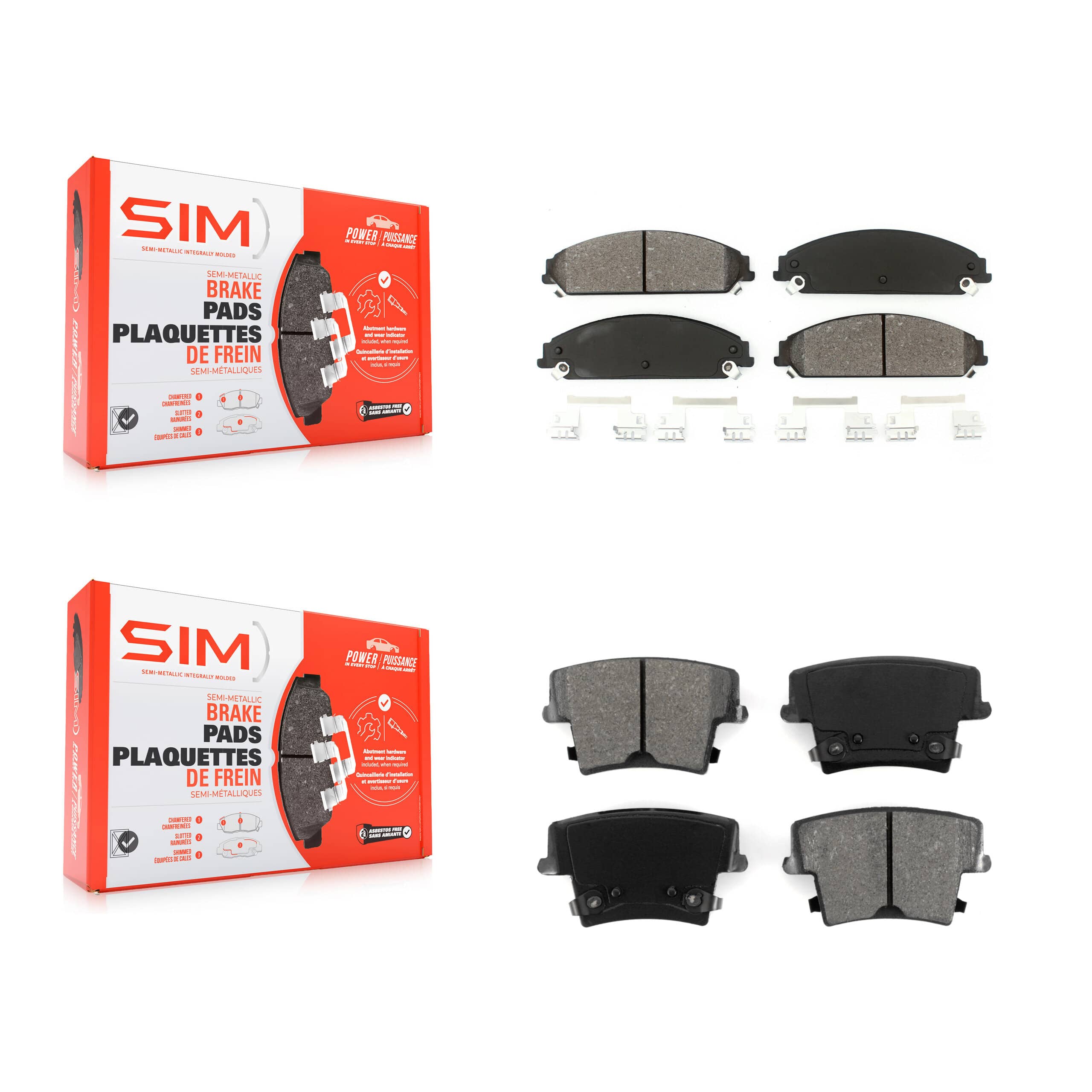 SIM - KSM-100029 - Front and Rear Disc Brake Pad Kits