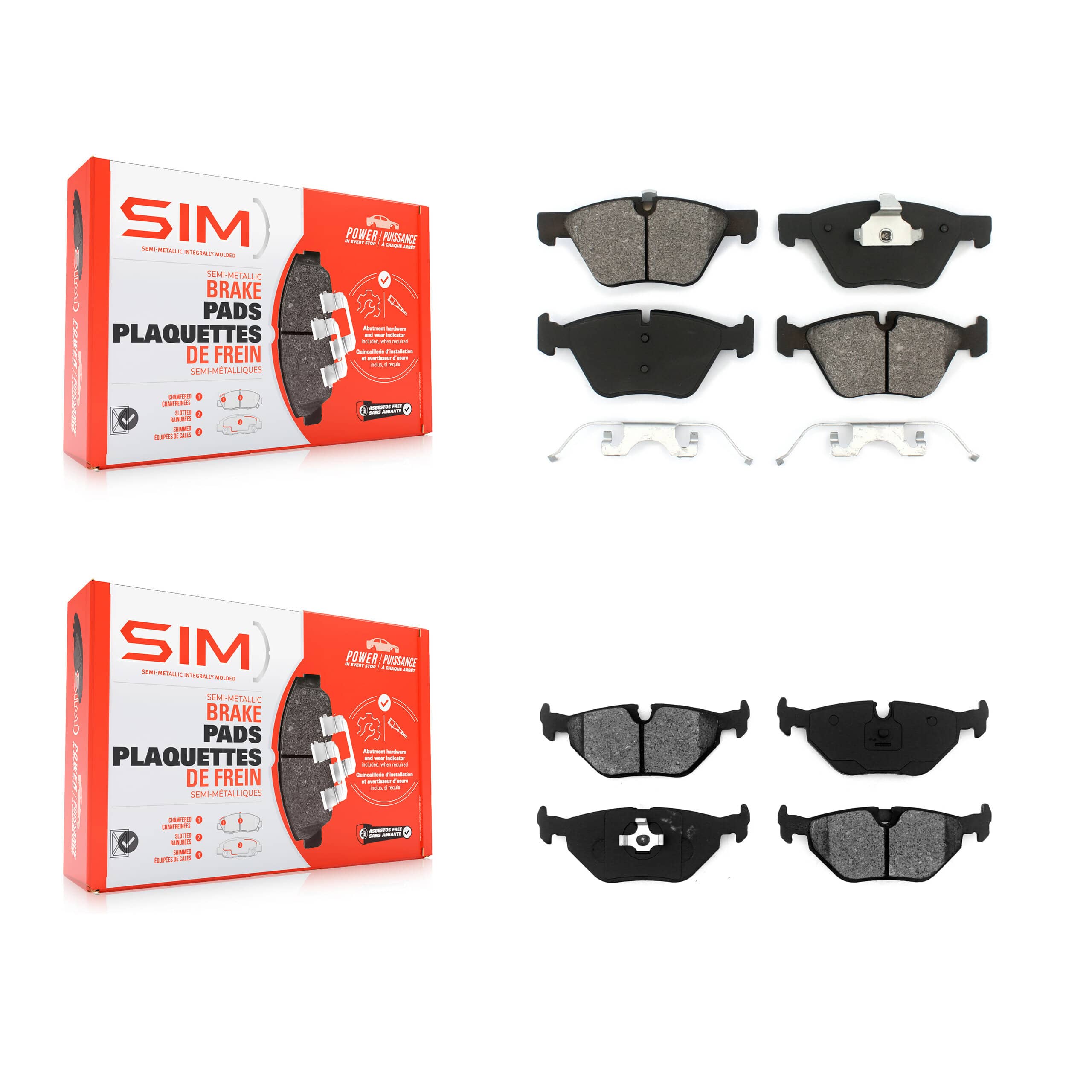SIM - KSM-100034 - Front and Rear Disc Brake Pad Kits
