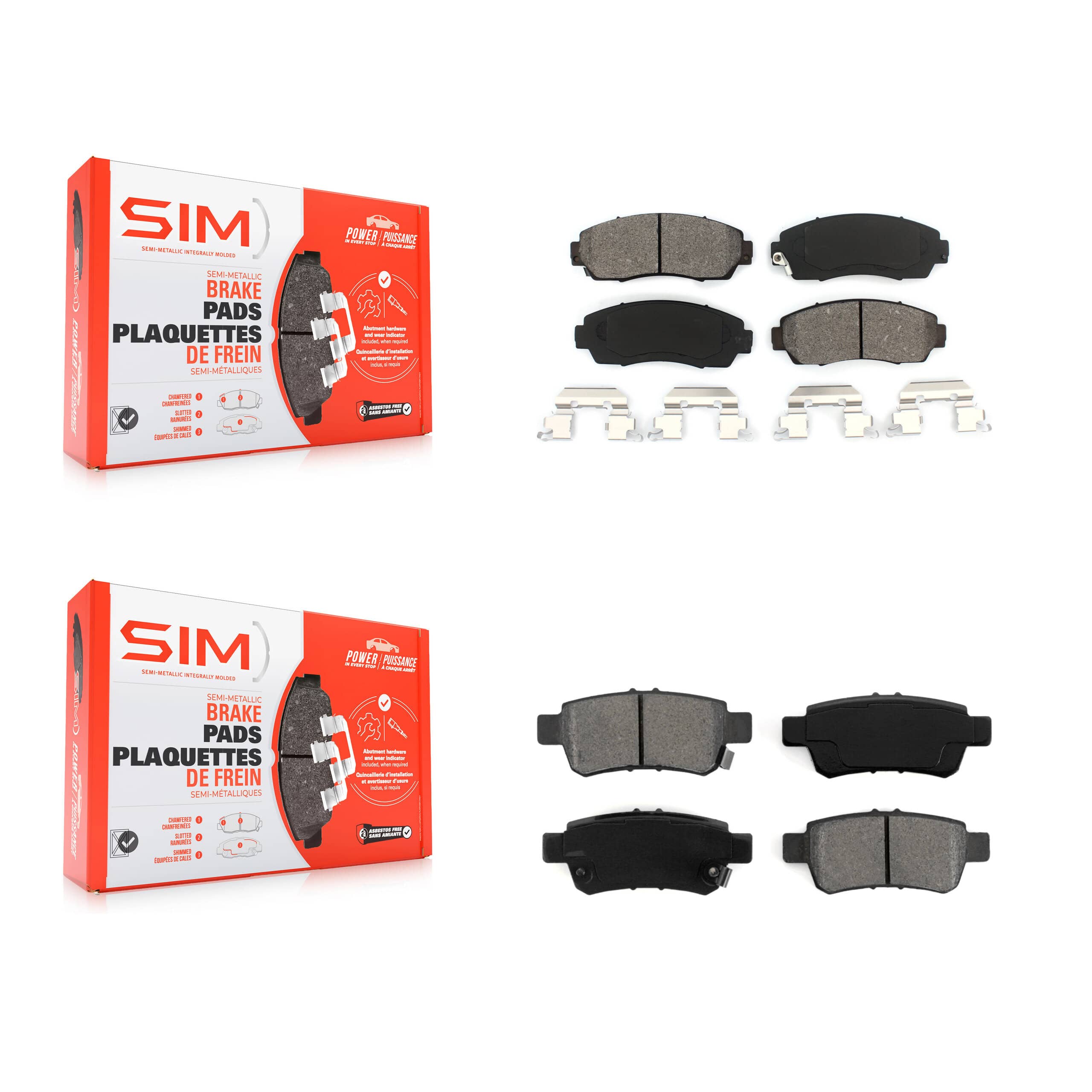 SIM - KSM-100050 - Front and Rear Disc Brake Pad Kits