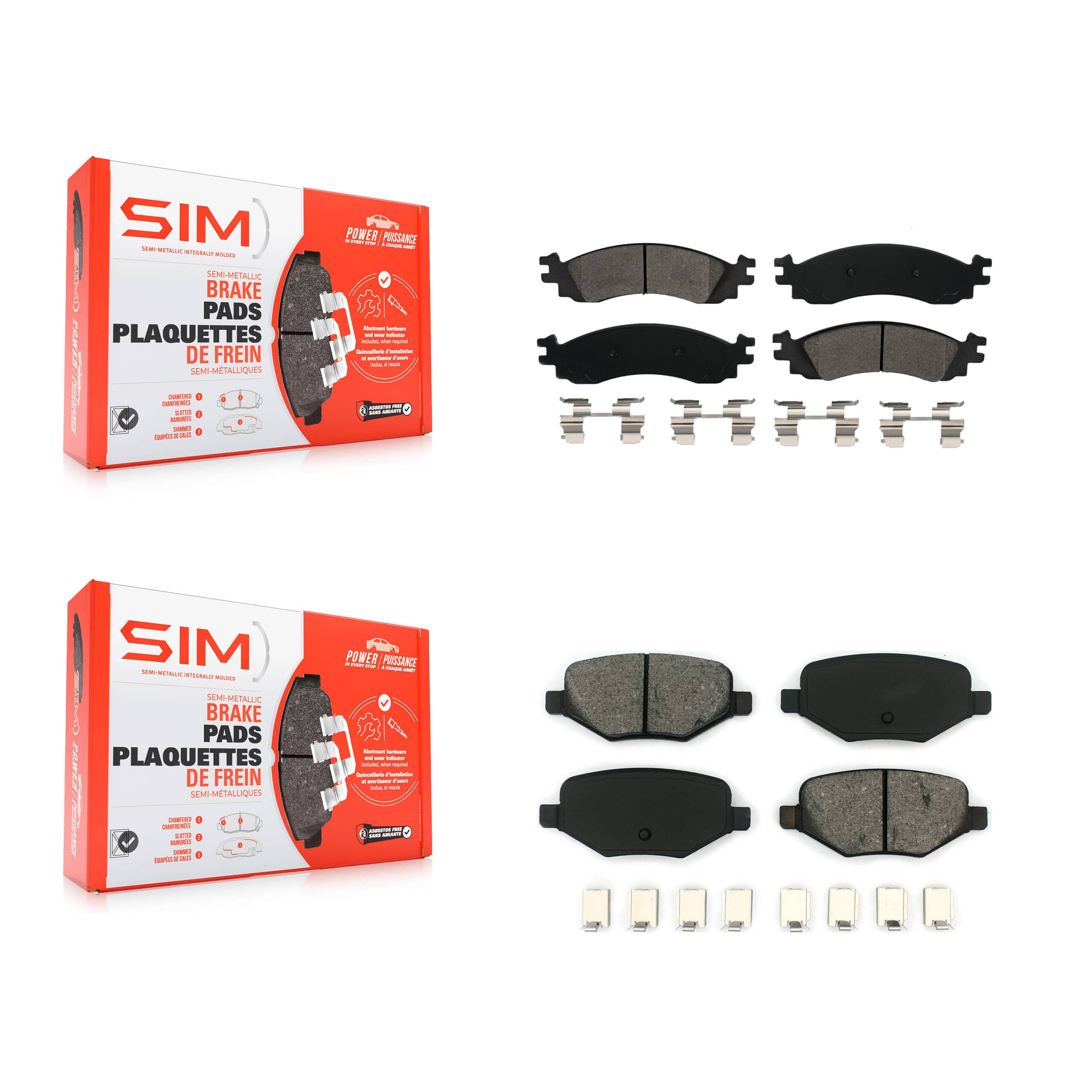 SIM - KSM-100067 - Front and Rear Disc Brake Pad Kits