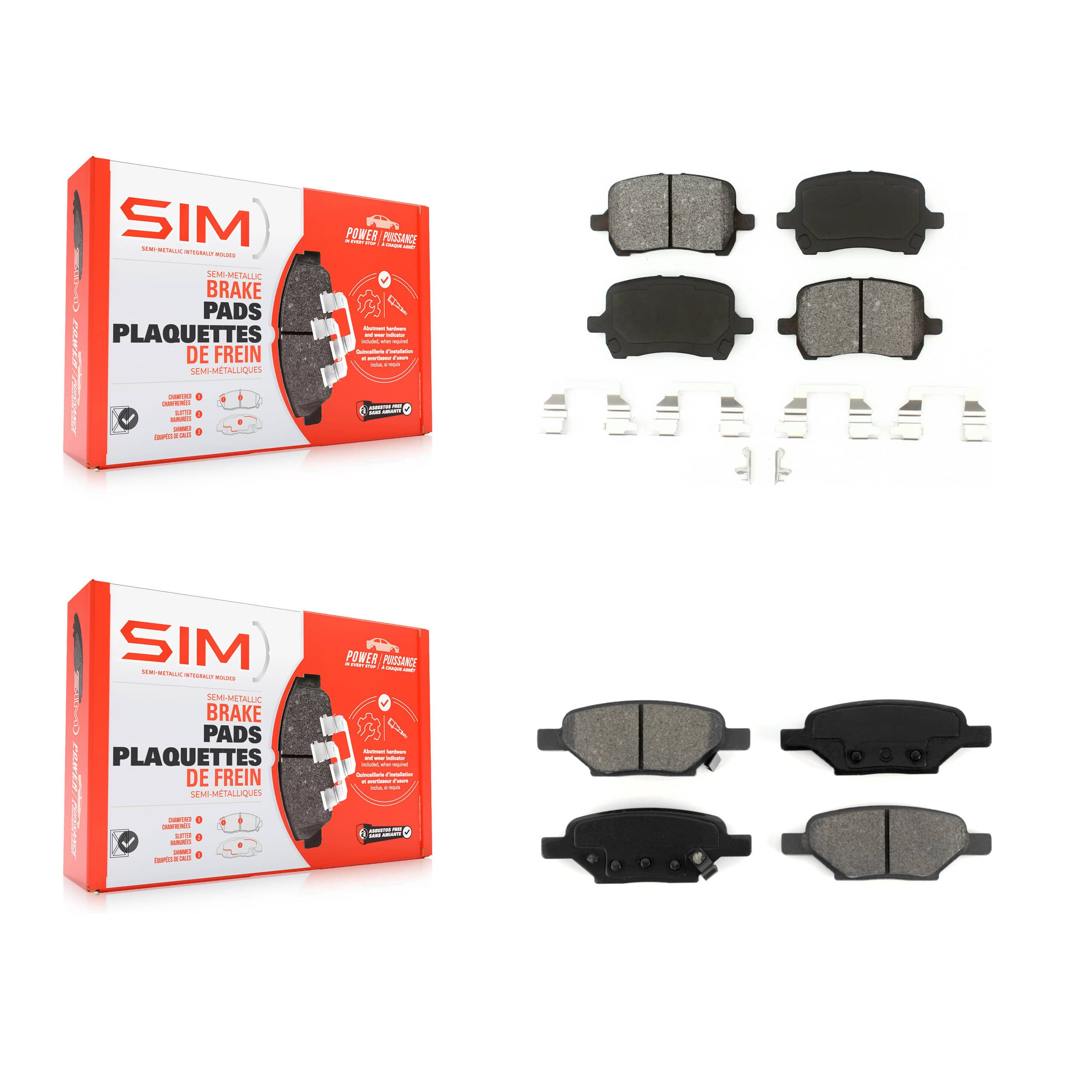 SIM - KSM-100071 - Front and Rear Disc Brake Pad Kits
