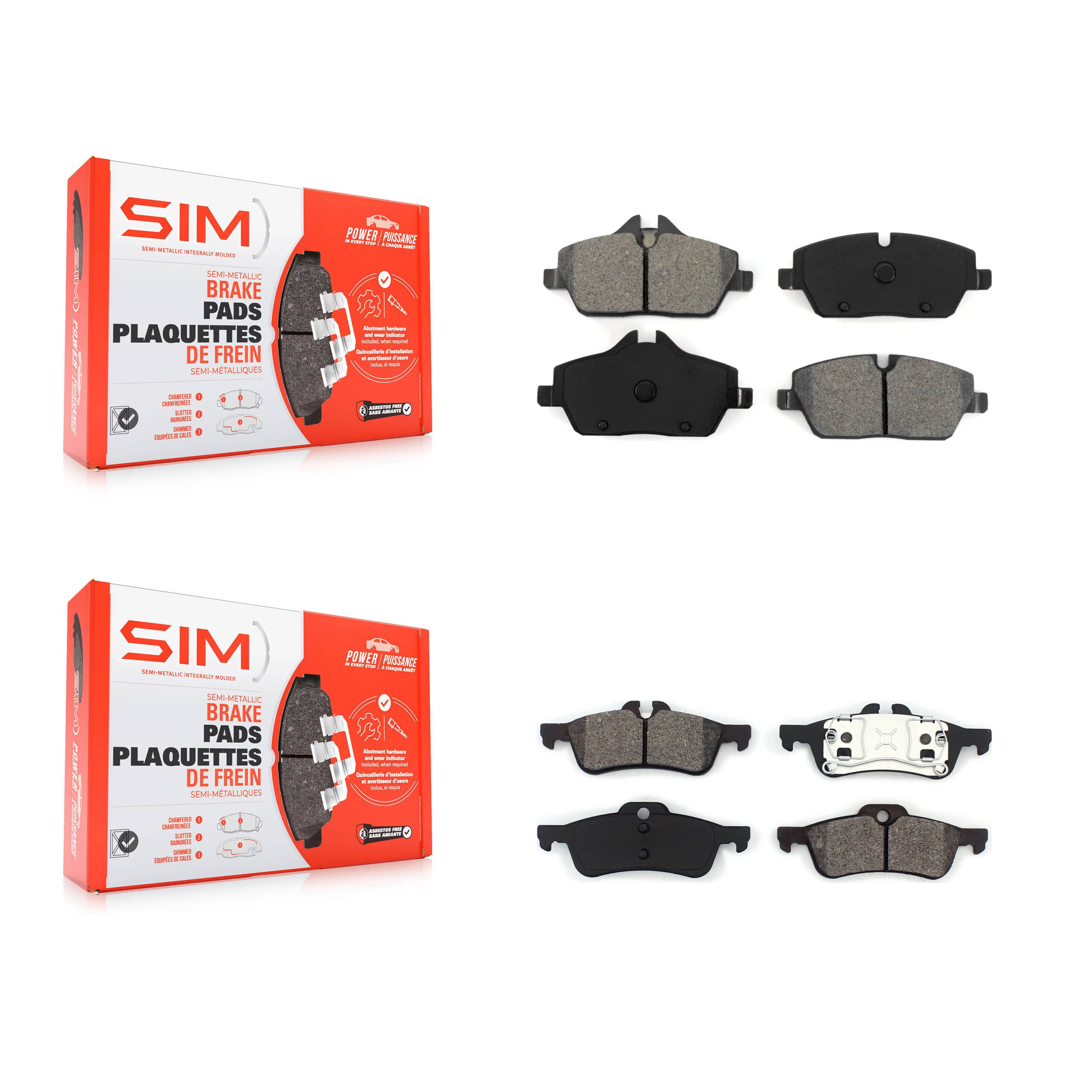SIM - KSM-100114 - Front and Rear Disc Brake Pad Kits