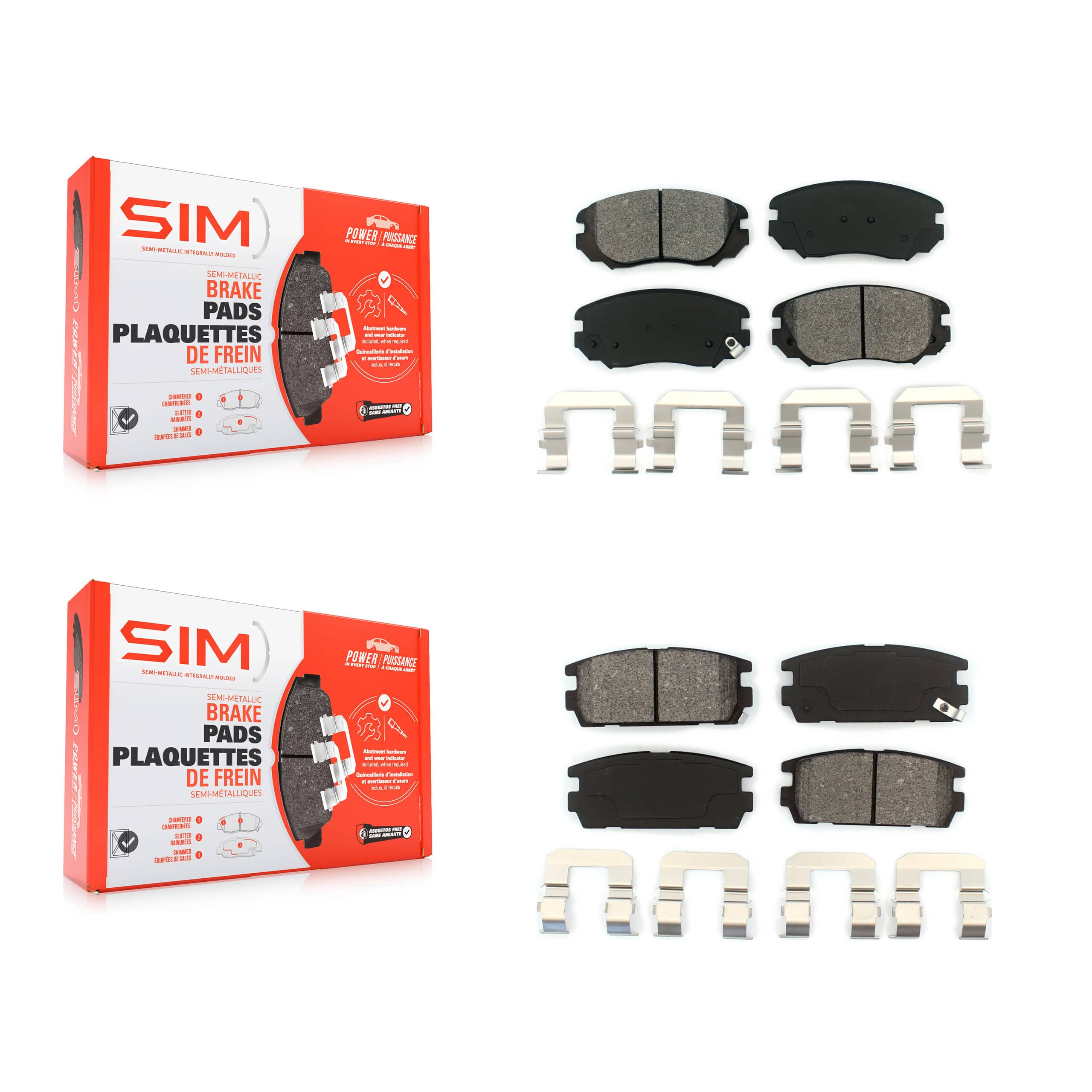 SIM - KSM-100163 - Front and Rear Disc Brake Pad Kits
