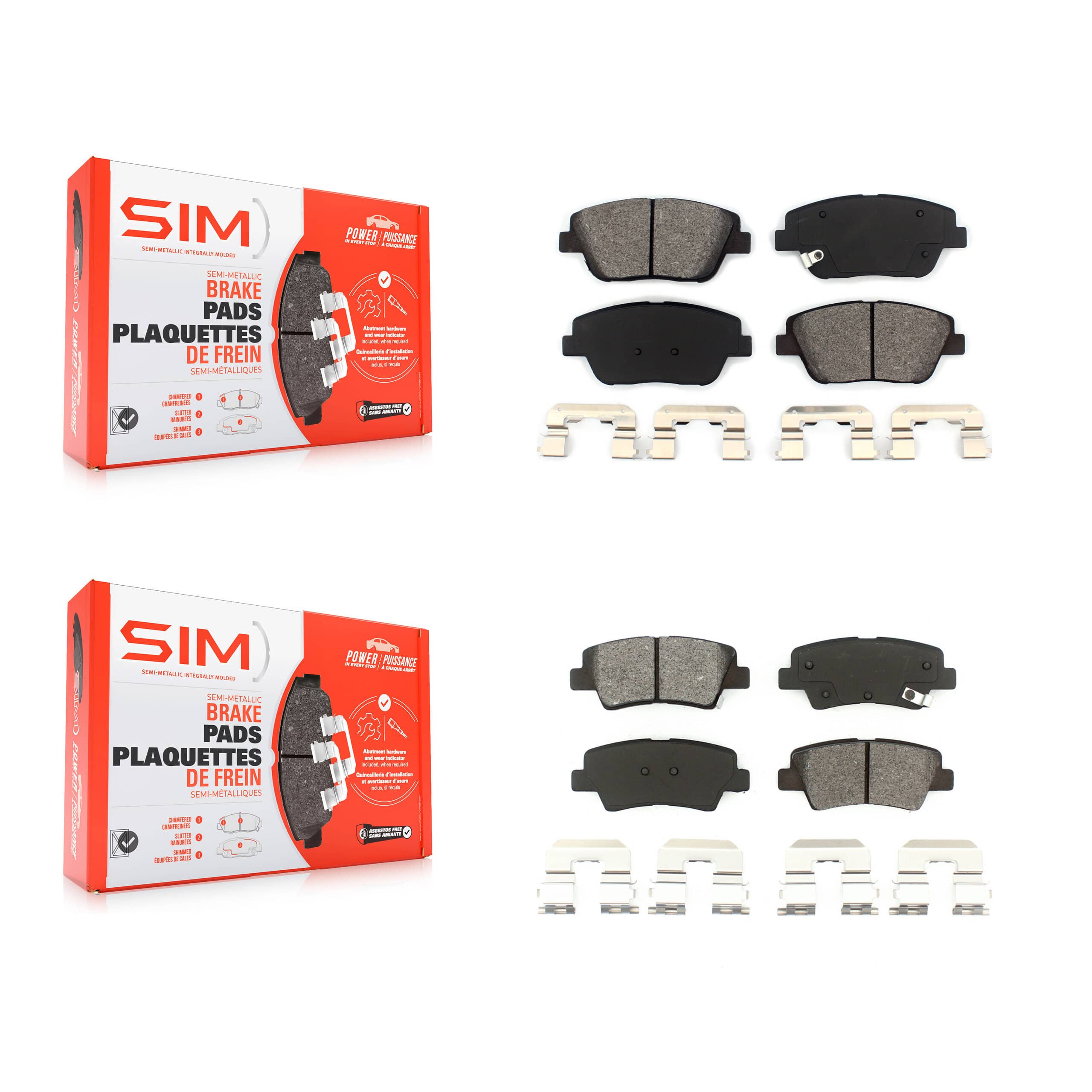 SIM - KSM-100170 - Front and Rear Disc Brake Pad Kits
