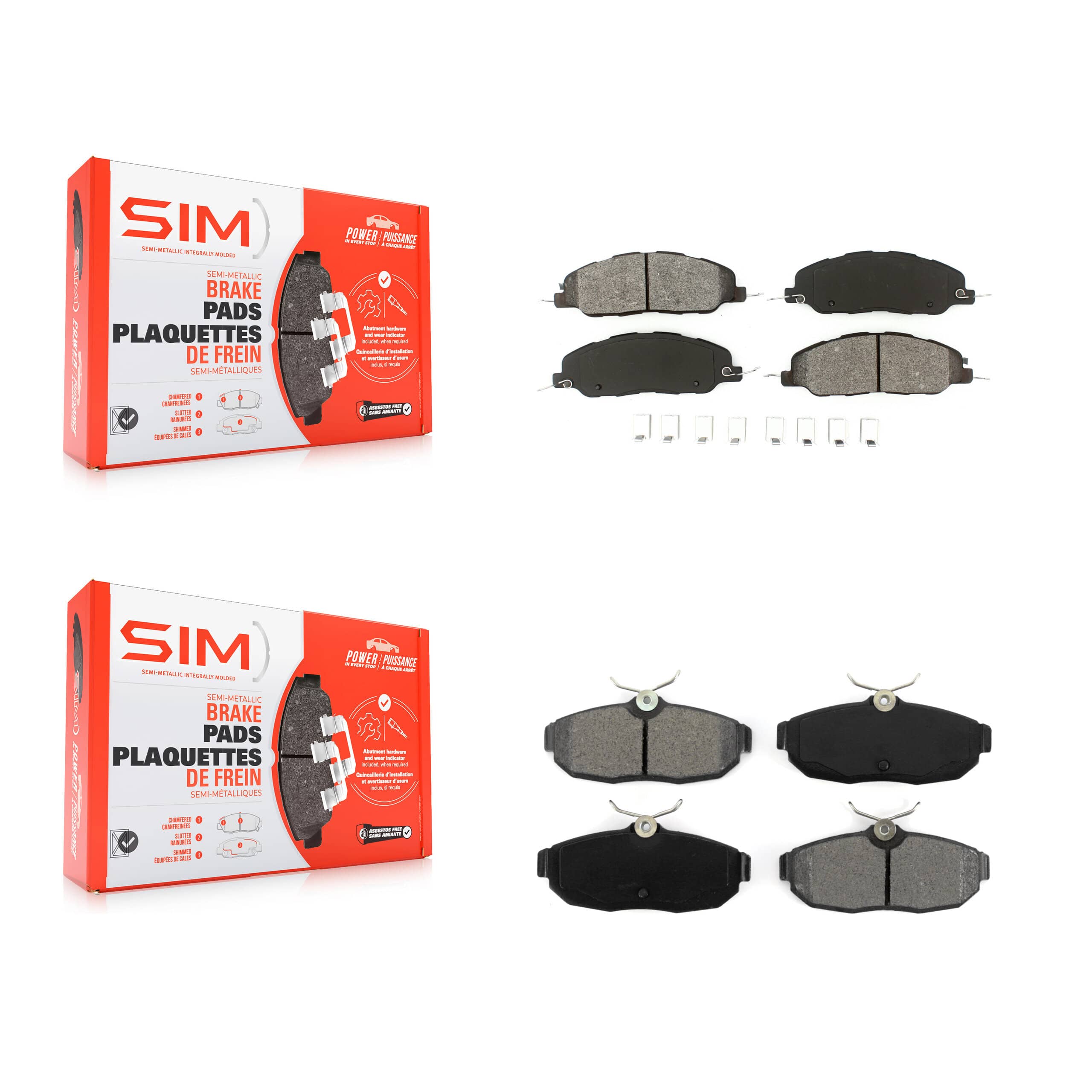 SIM - KSM-100174 - Front and Rear Disc Brake Pad Kits
