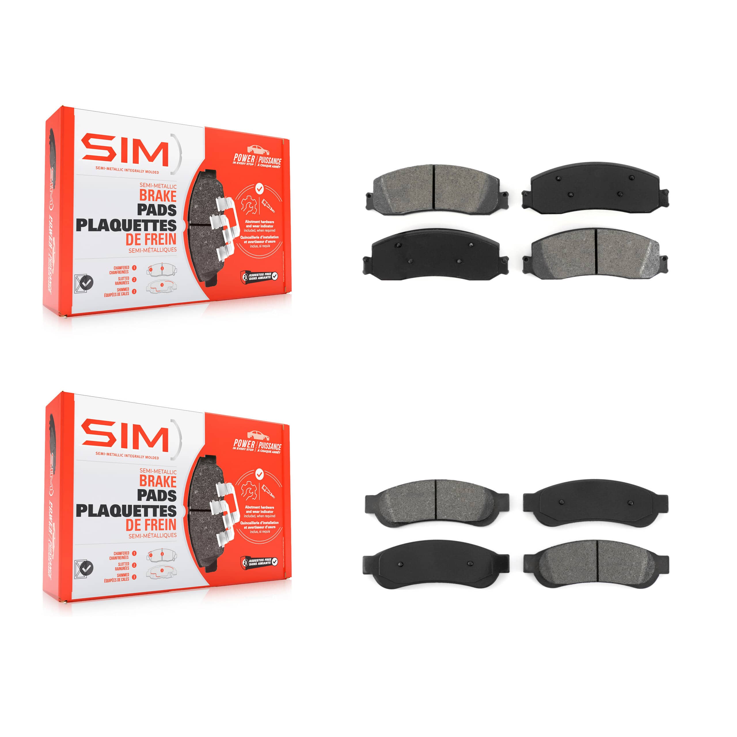 SIM - KSM-100203 - Front and Rear Disc Brake Pad Kits