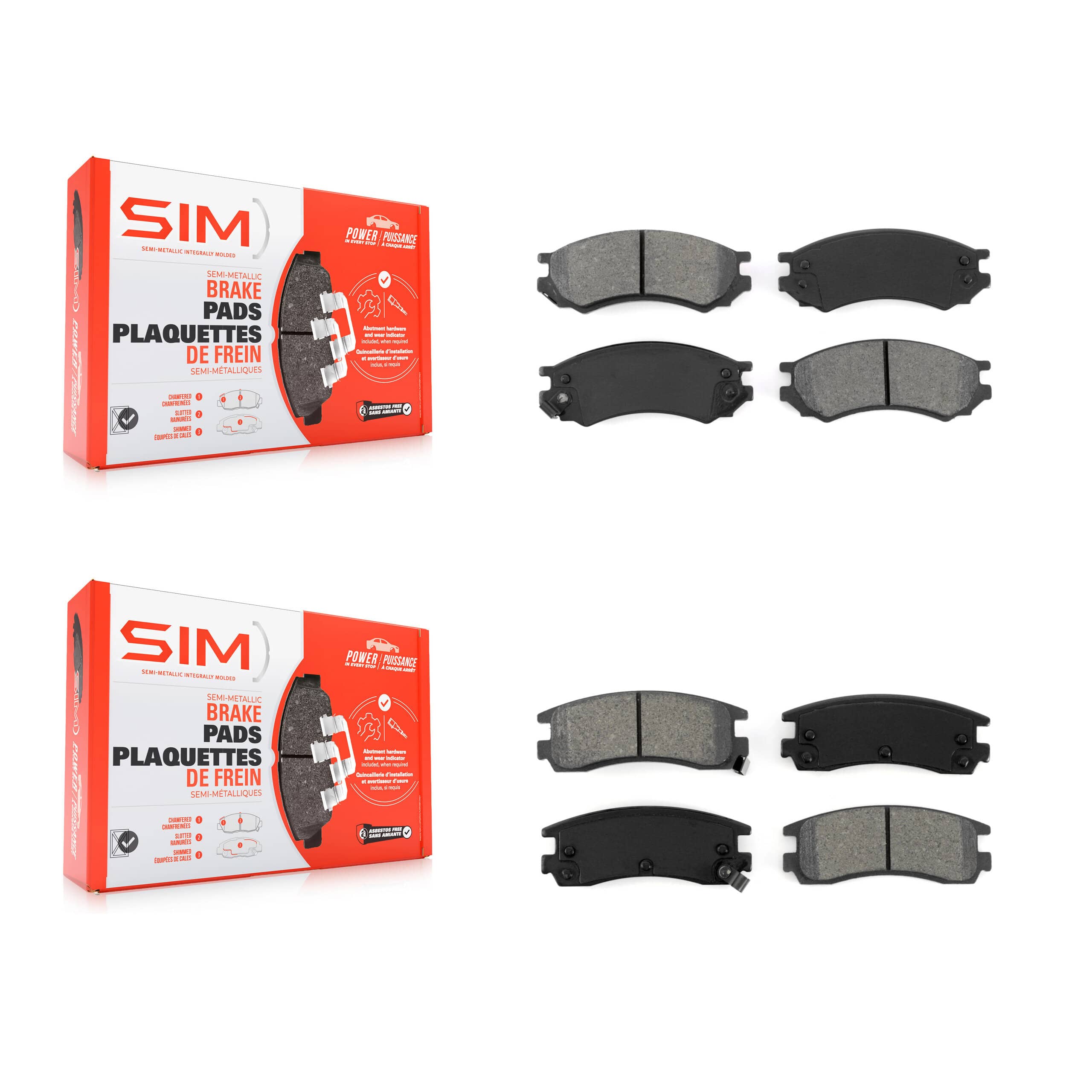SIM - KSM-100255 - Front and Rear Disc Brake Pad Kits