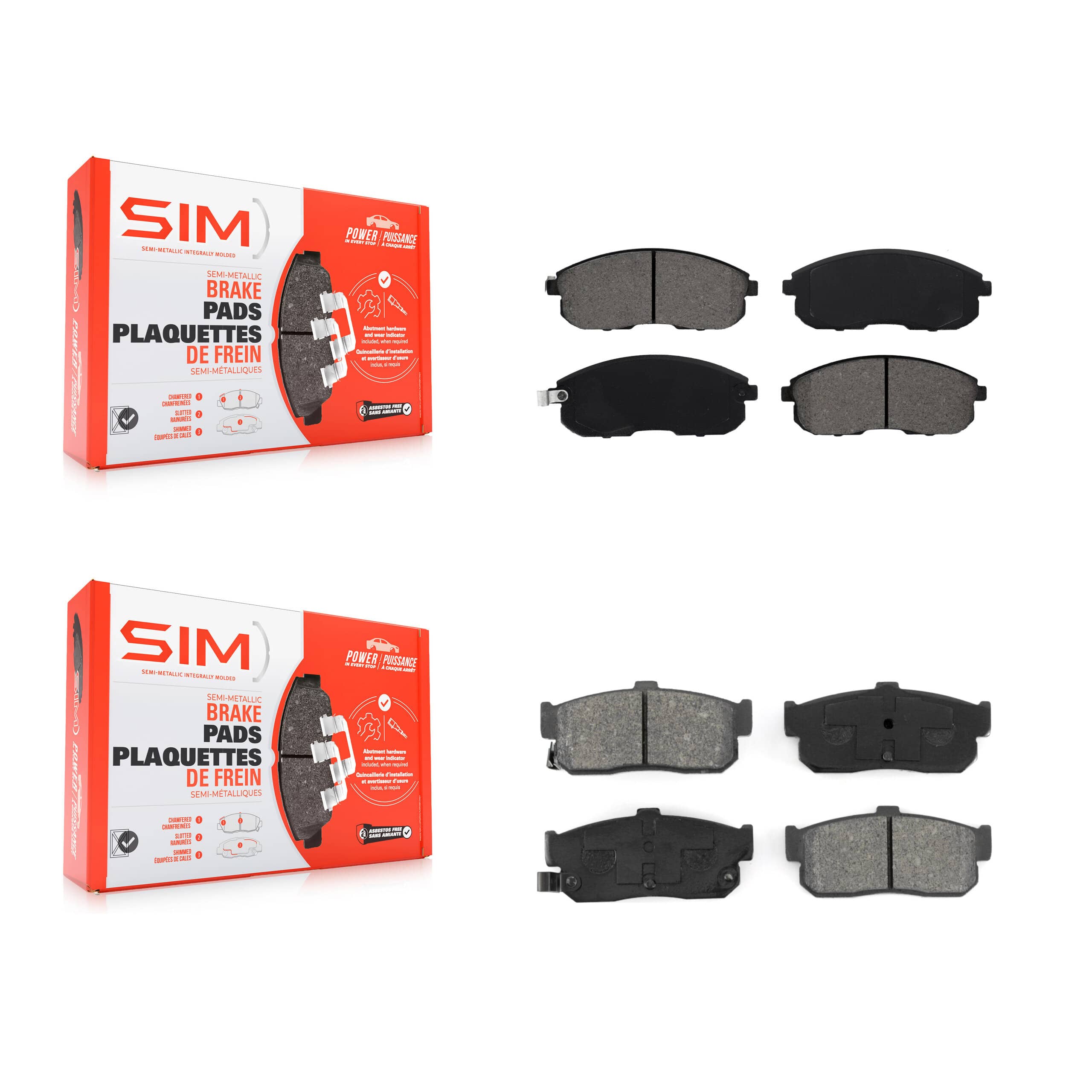 SIM - KSM-100288 - Front and Rear Disc Brake Pad Kits